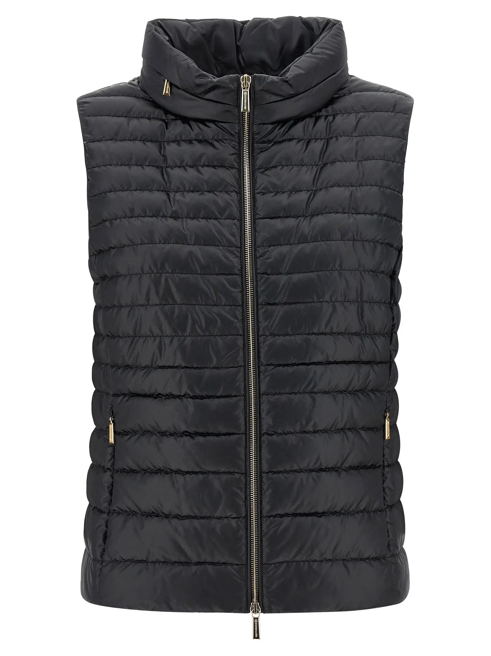 MooRER Black Polyester Sleeveless Jacket