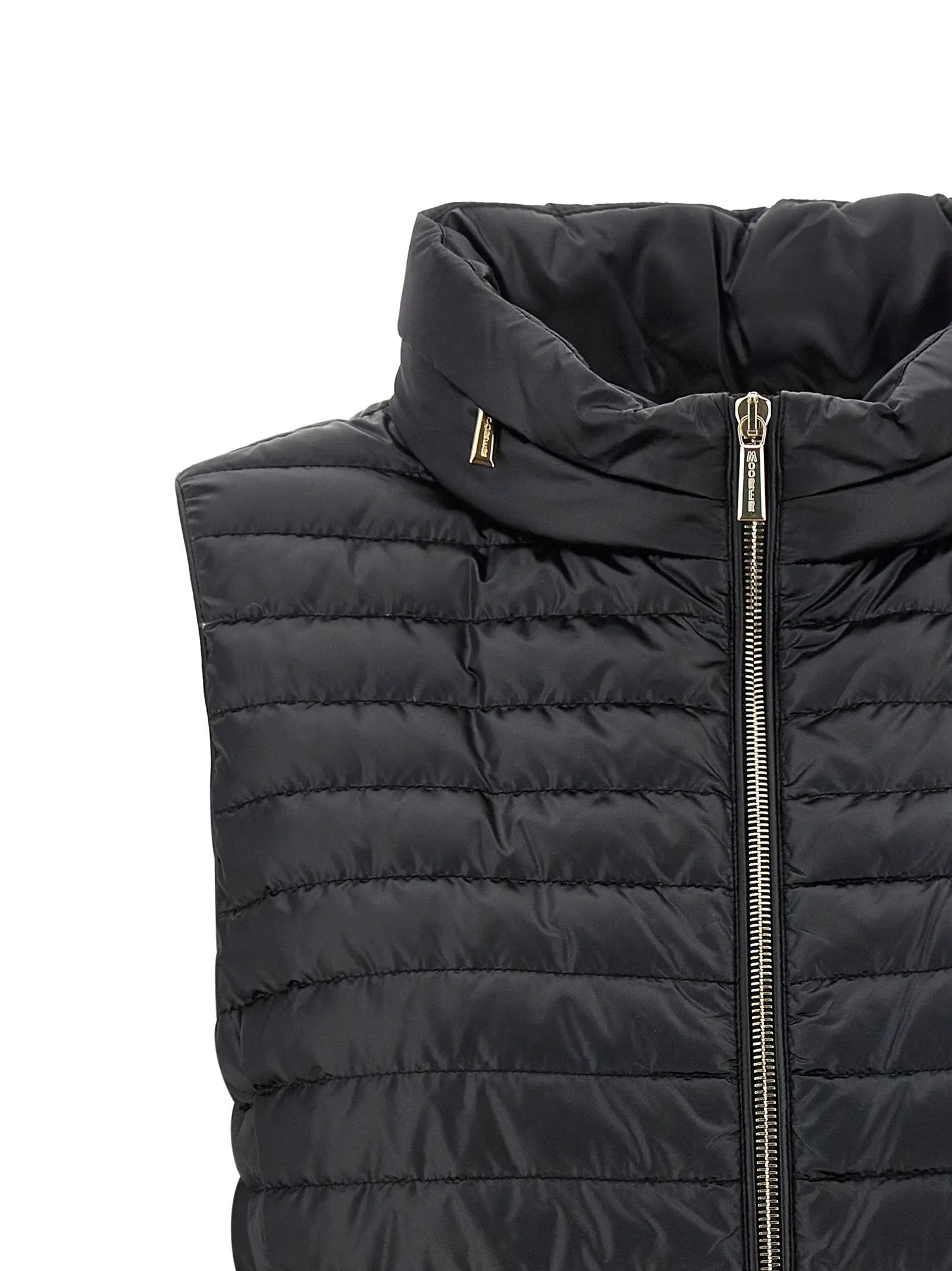 MooRER Black Polyester Sleeveless Jacket
