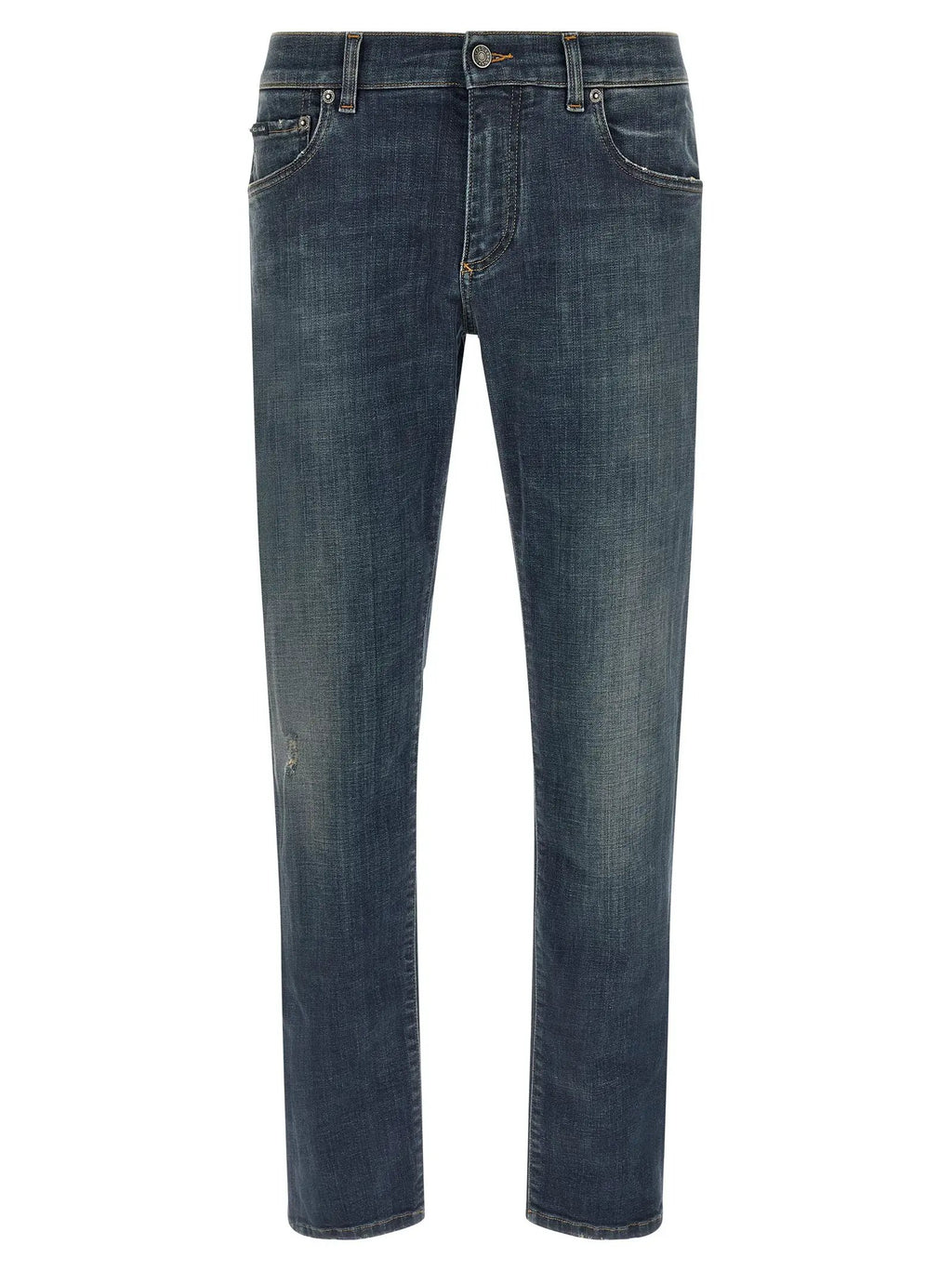 Dolce & Gabbana Blue Cotton Straight-Leg Jeans