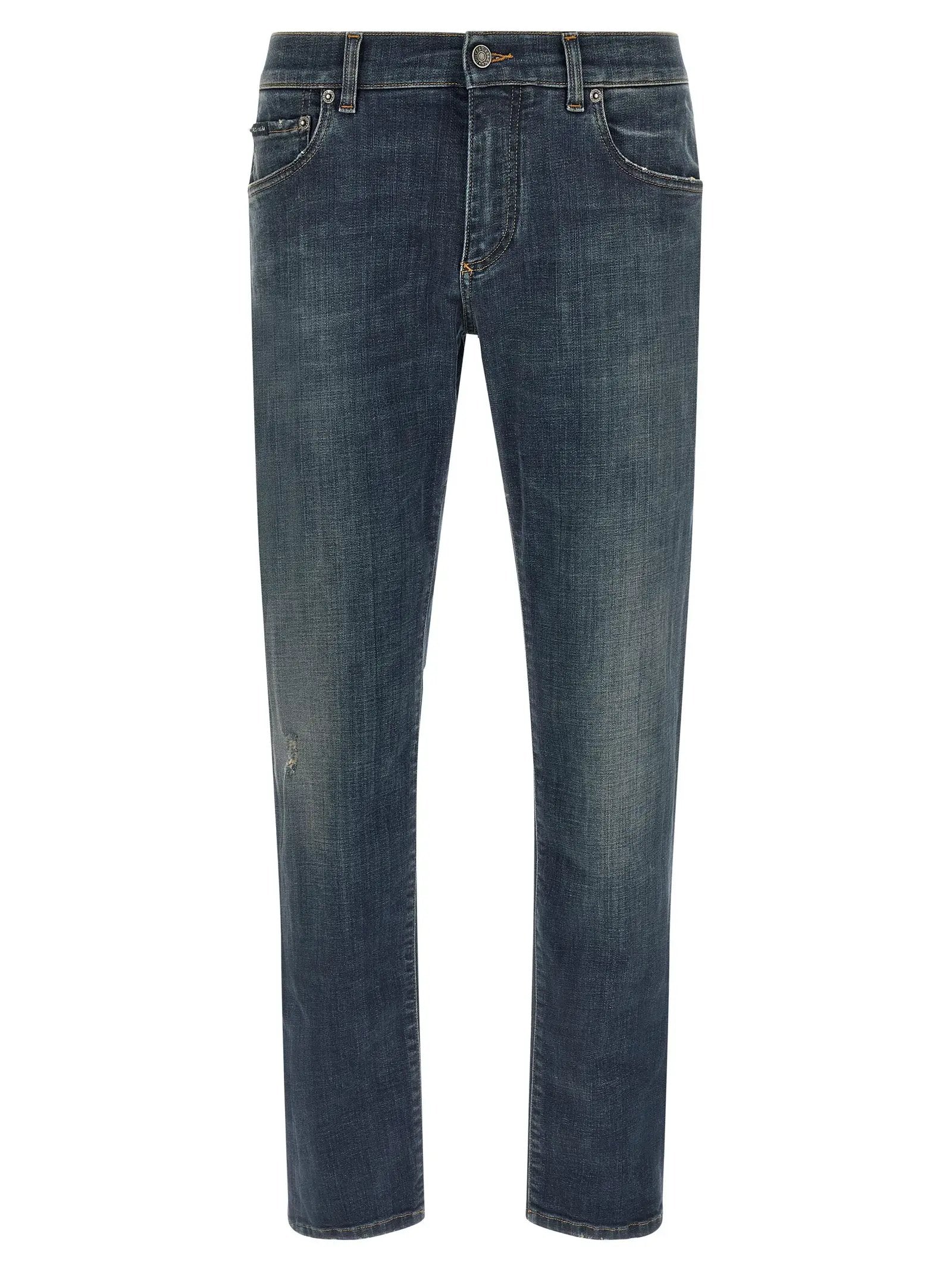 Dolce & Gabbana Blue Cotton Straight-Leg Jeans