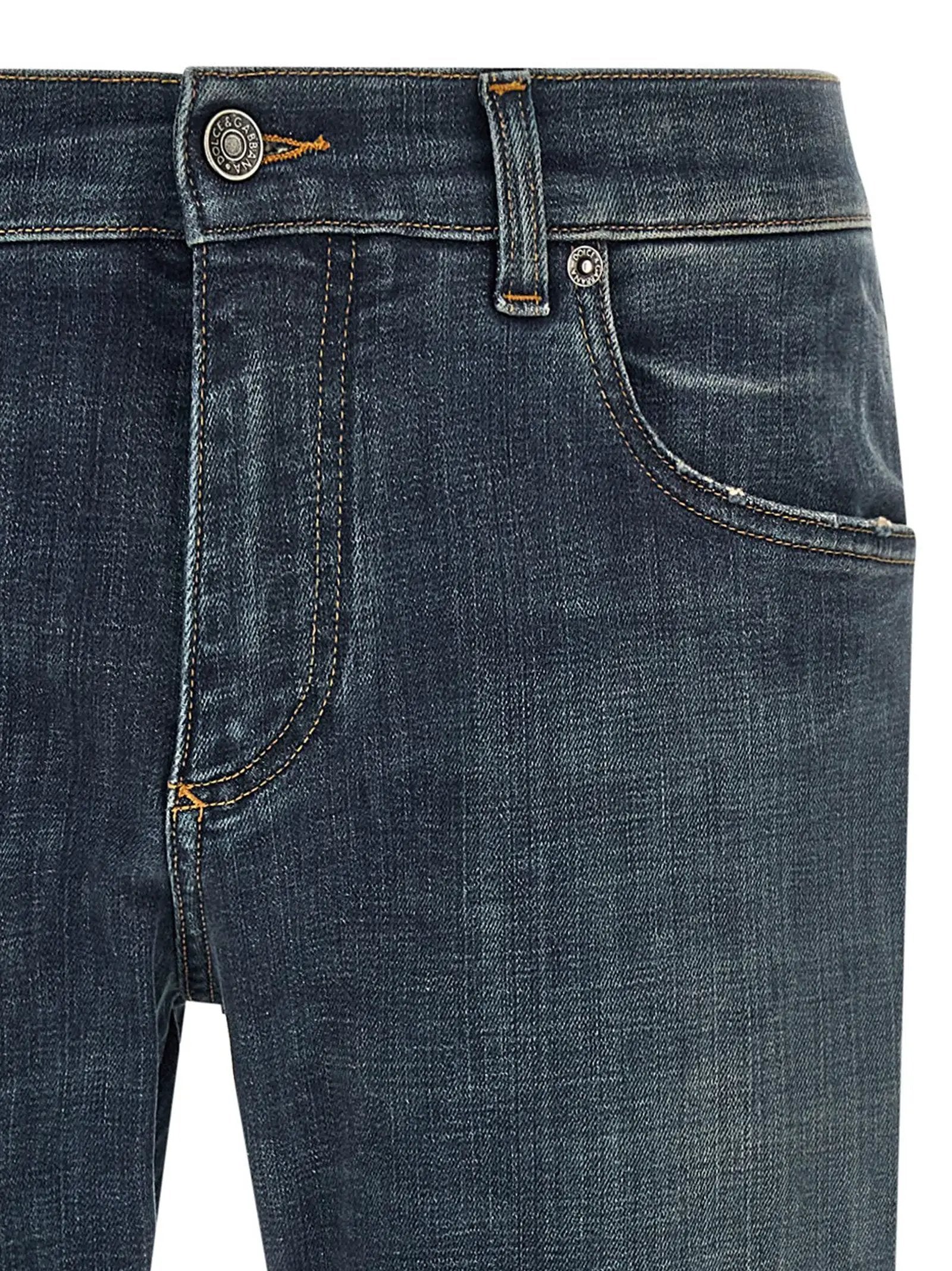 Dolce & Gabbana Blue Cotton Straight-Leg Jeans