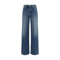 7FOR Blue Cotton Flared Jeans