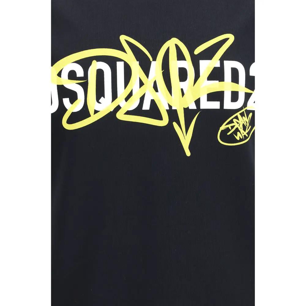 T-shirt en coton noir Dsquared²
