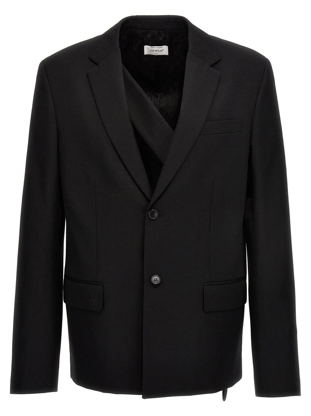 Off-White Black Wool Blazer