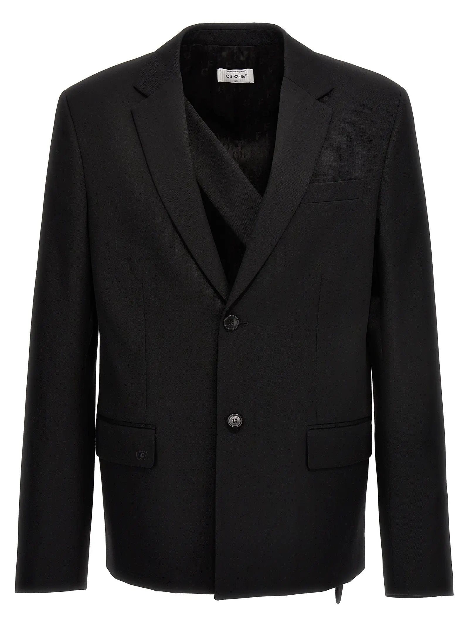 Off-White Black Wool Blazer