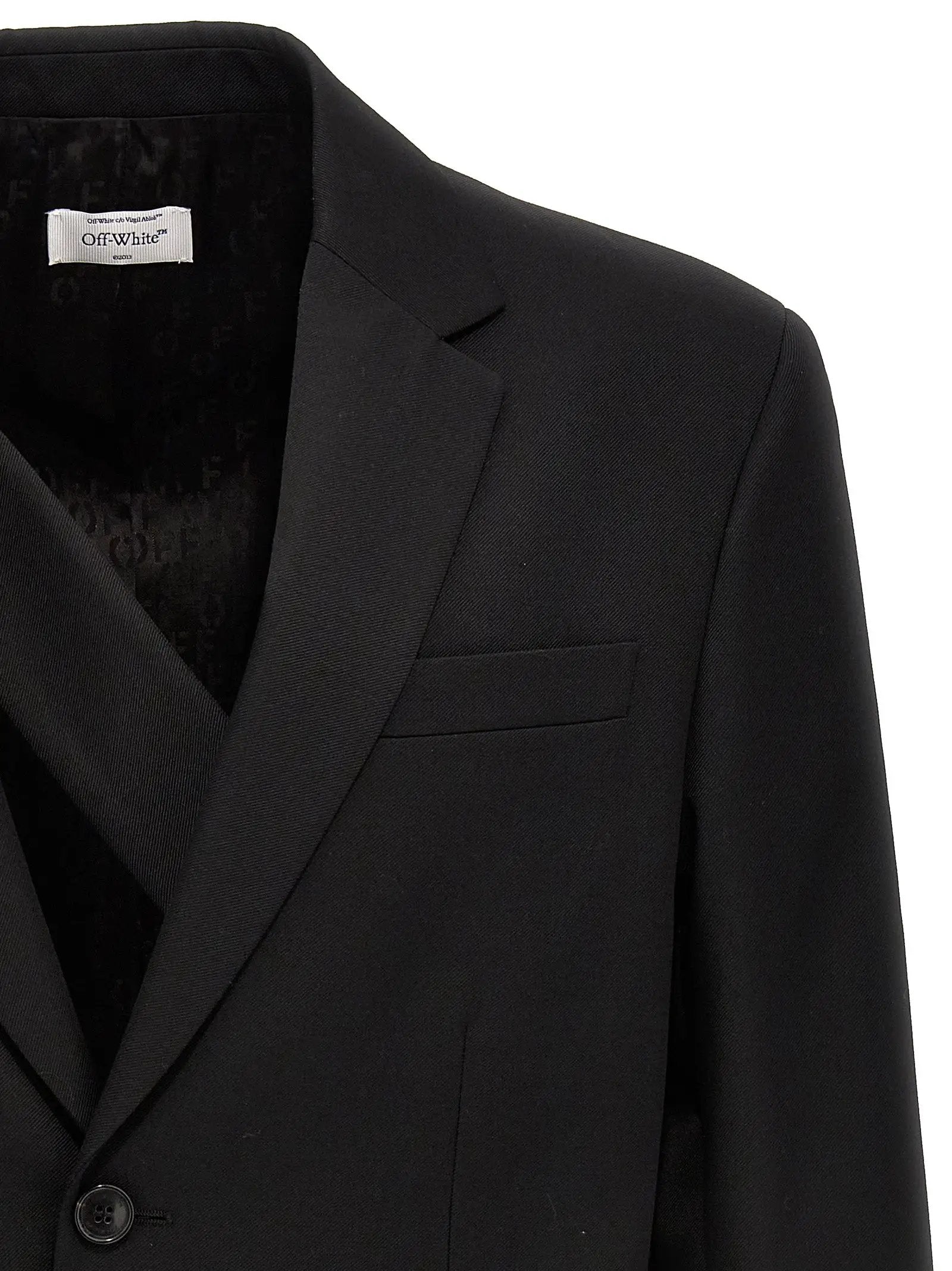 Off-White Black Wool Blazer