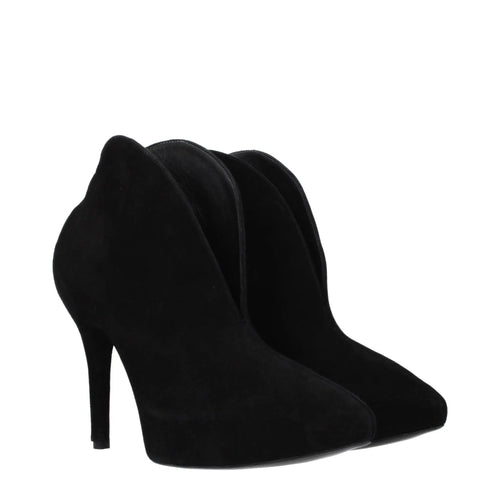 Bottines en cuir noir Alaïa