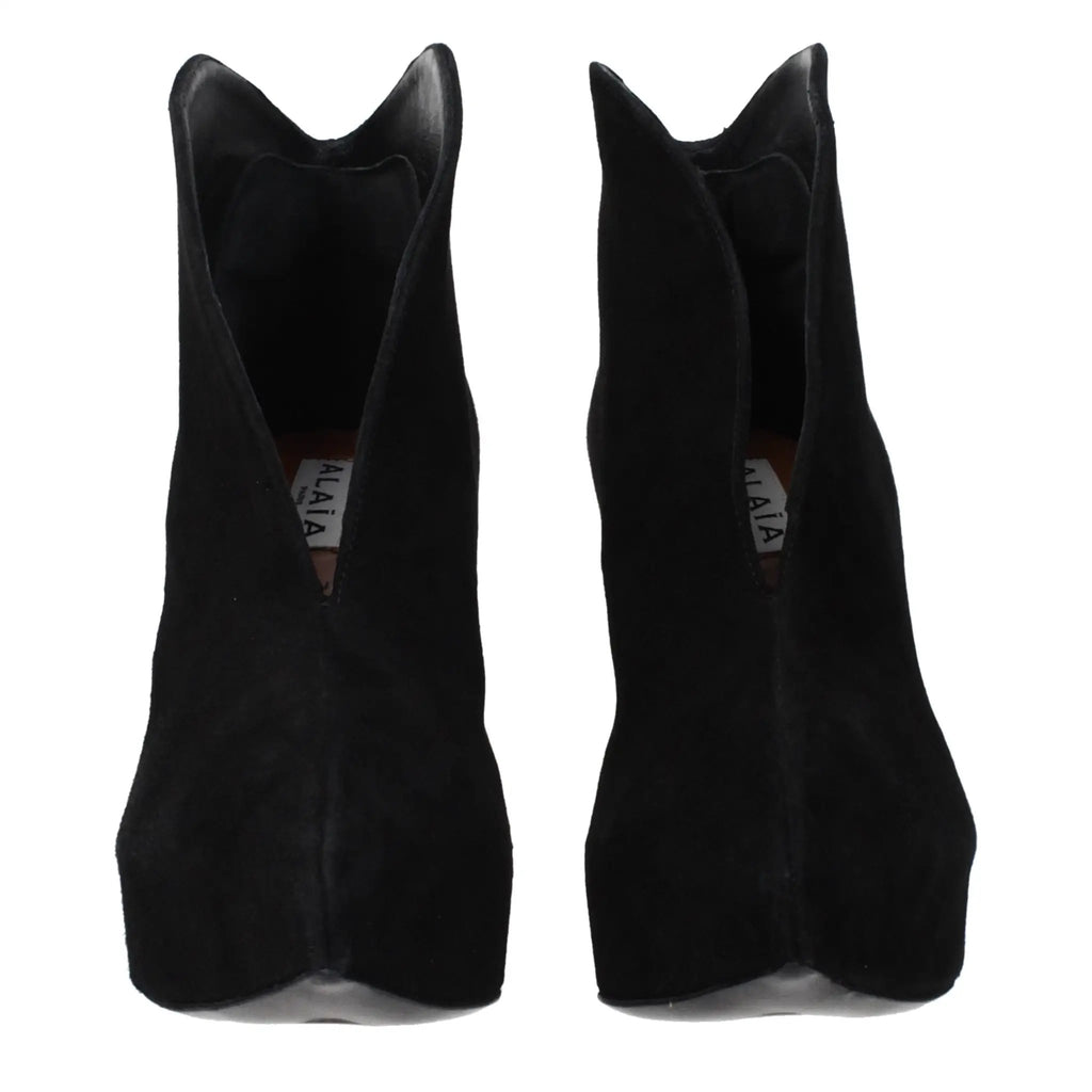 Alaïa Black Leather Ankle Boots