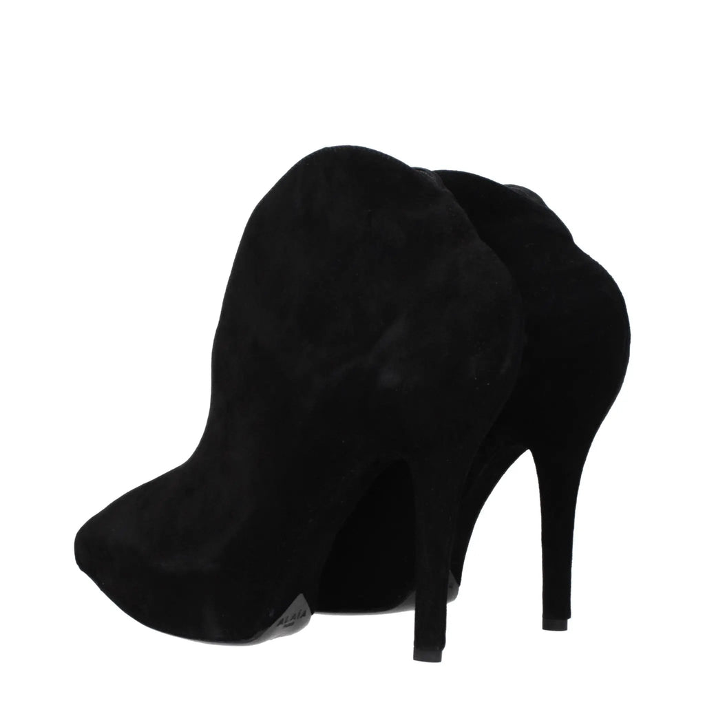 Alaïa Black Leather Ankle Boots