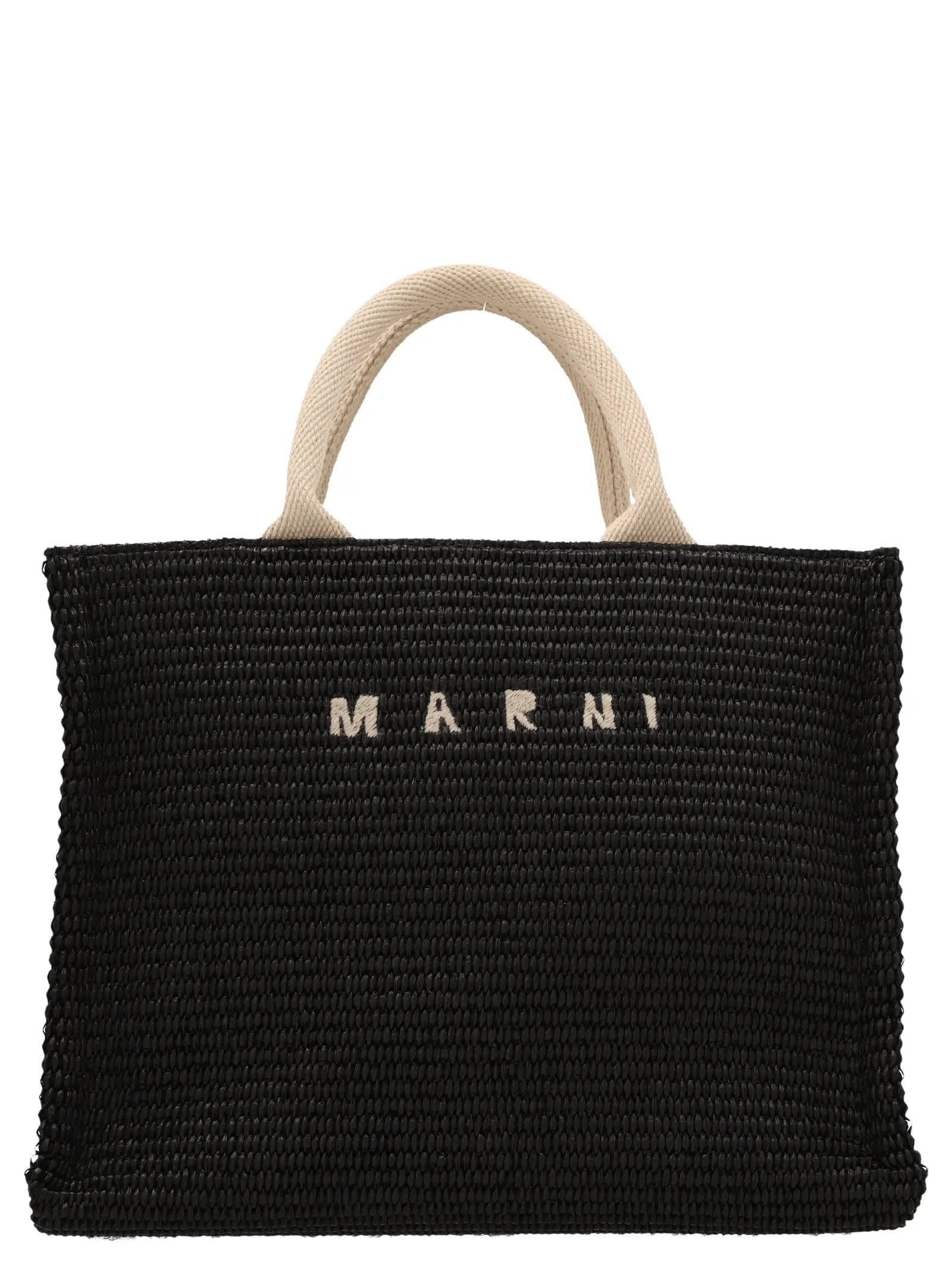 Marni Black Cotton Tote Bag