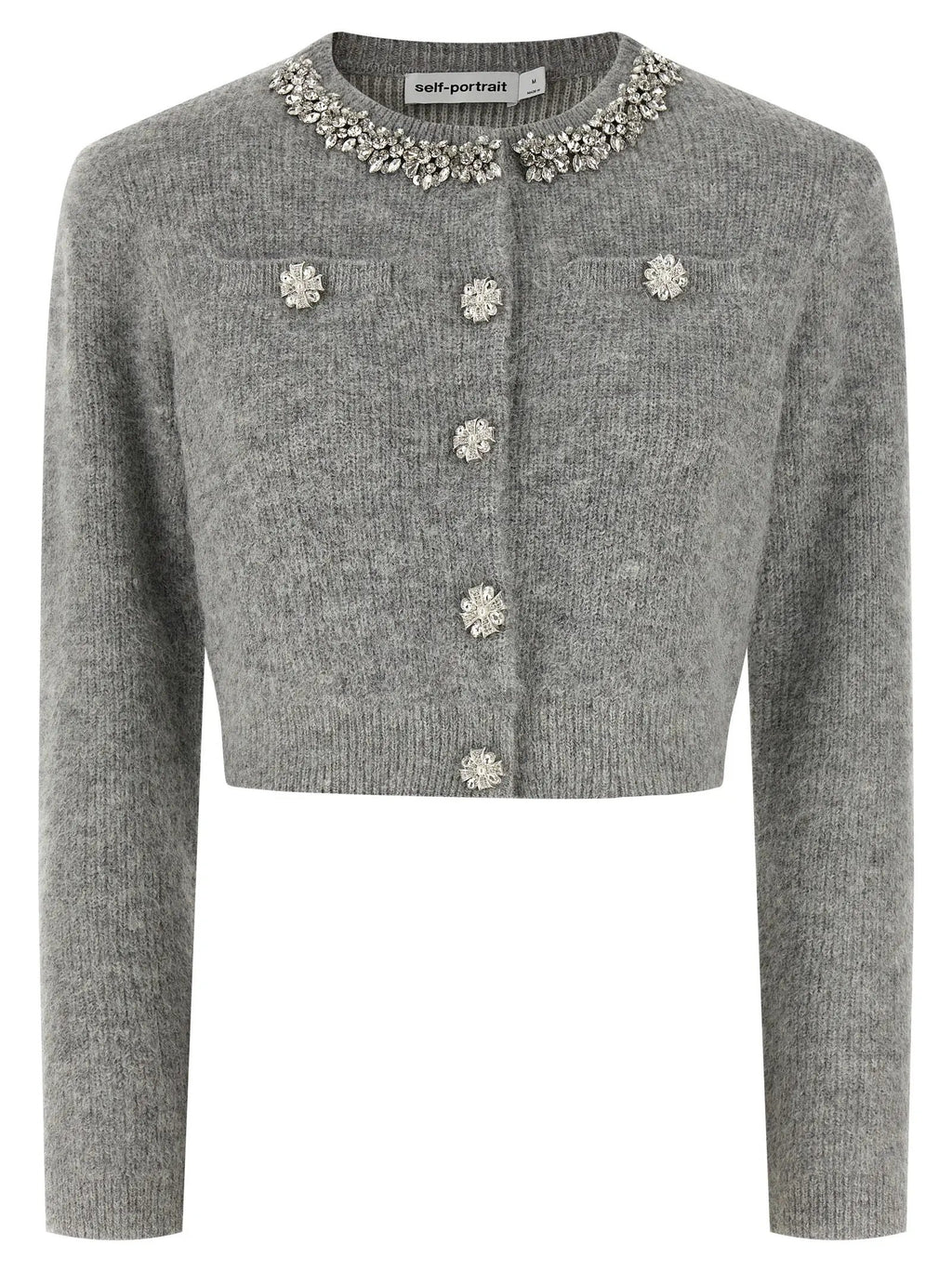 Self-Portrait Gray Polyester Cardigan