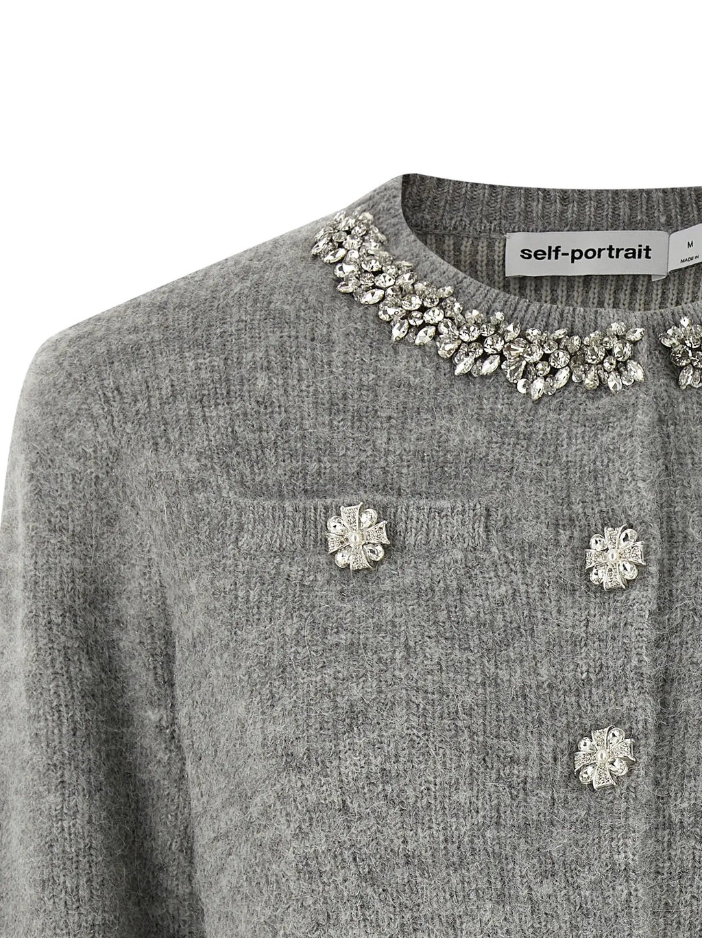 Self-Portrait Gray Polyester Cardigan