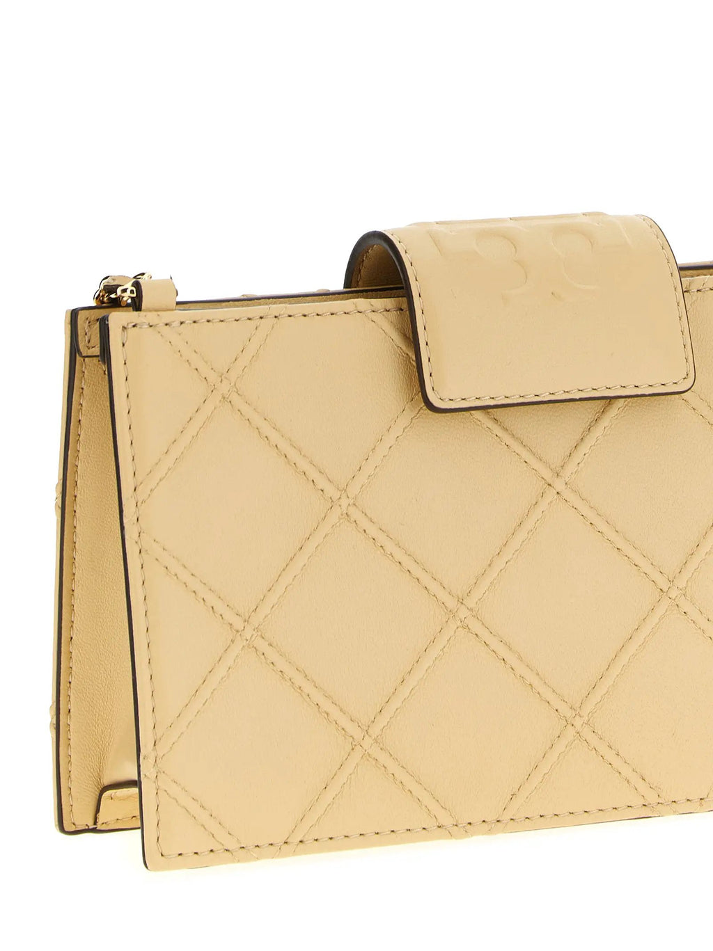 Tory Burch Beige Lamb Leather Cardholder
