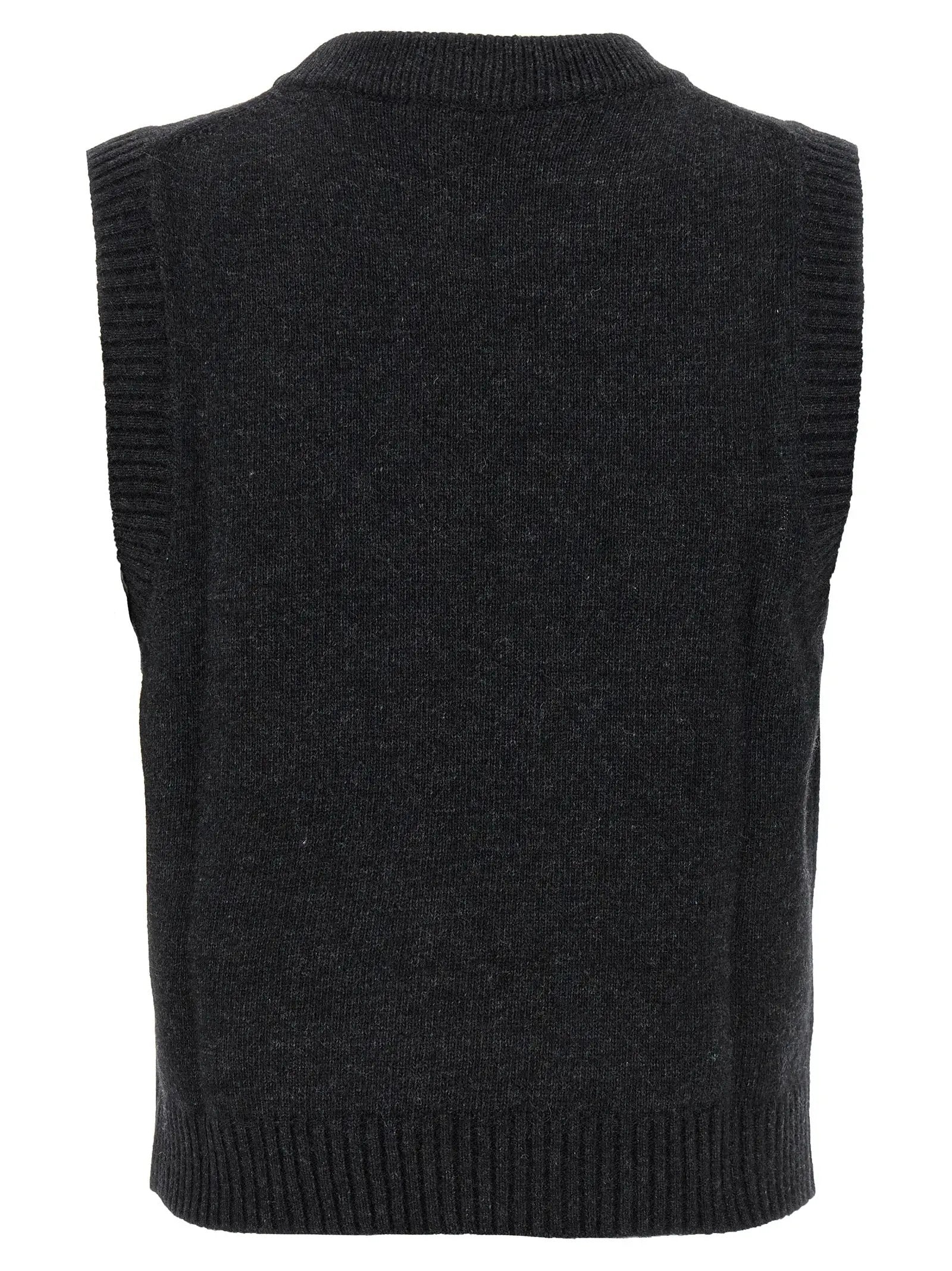 Ganni Black Wool Sleeveless Jacket