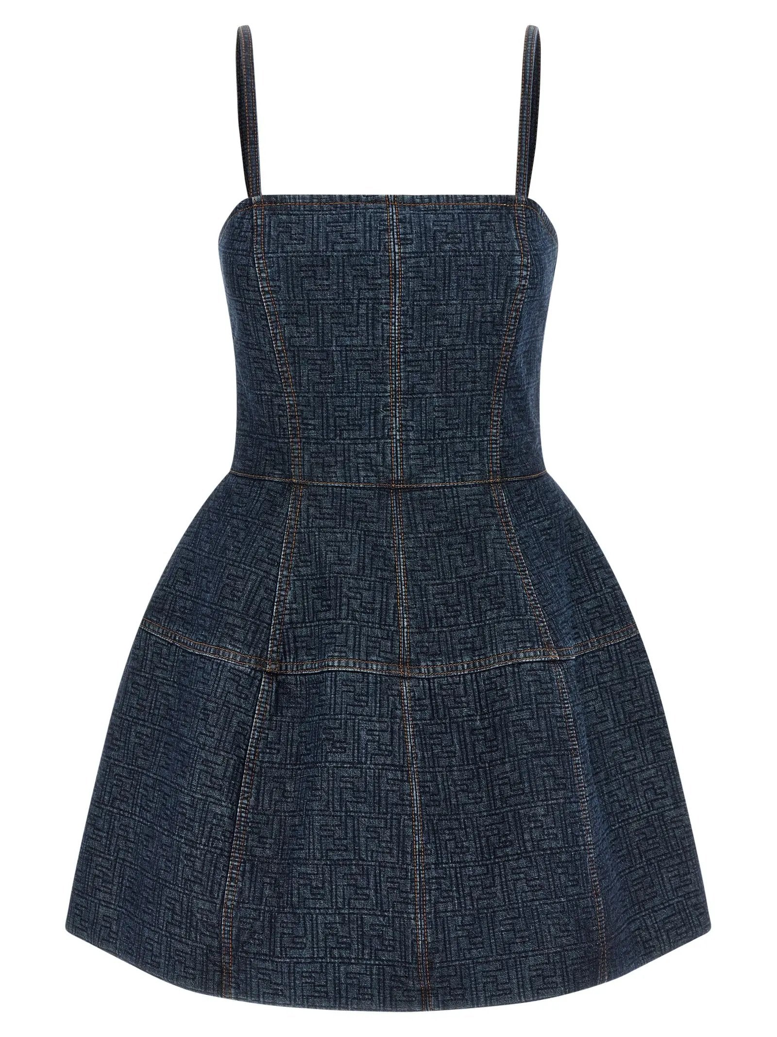 Fendi Blue Cotton Short Dress