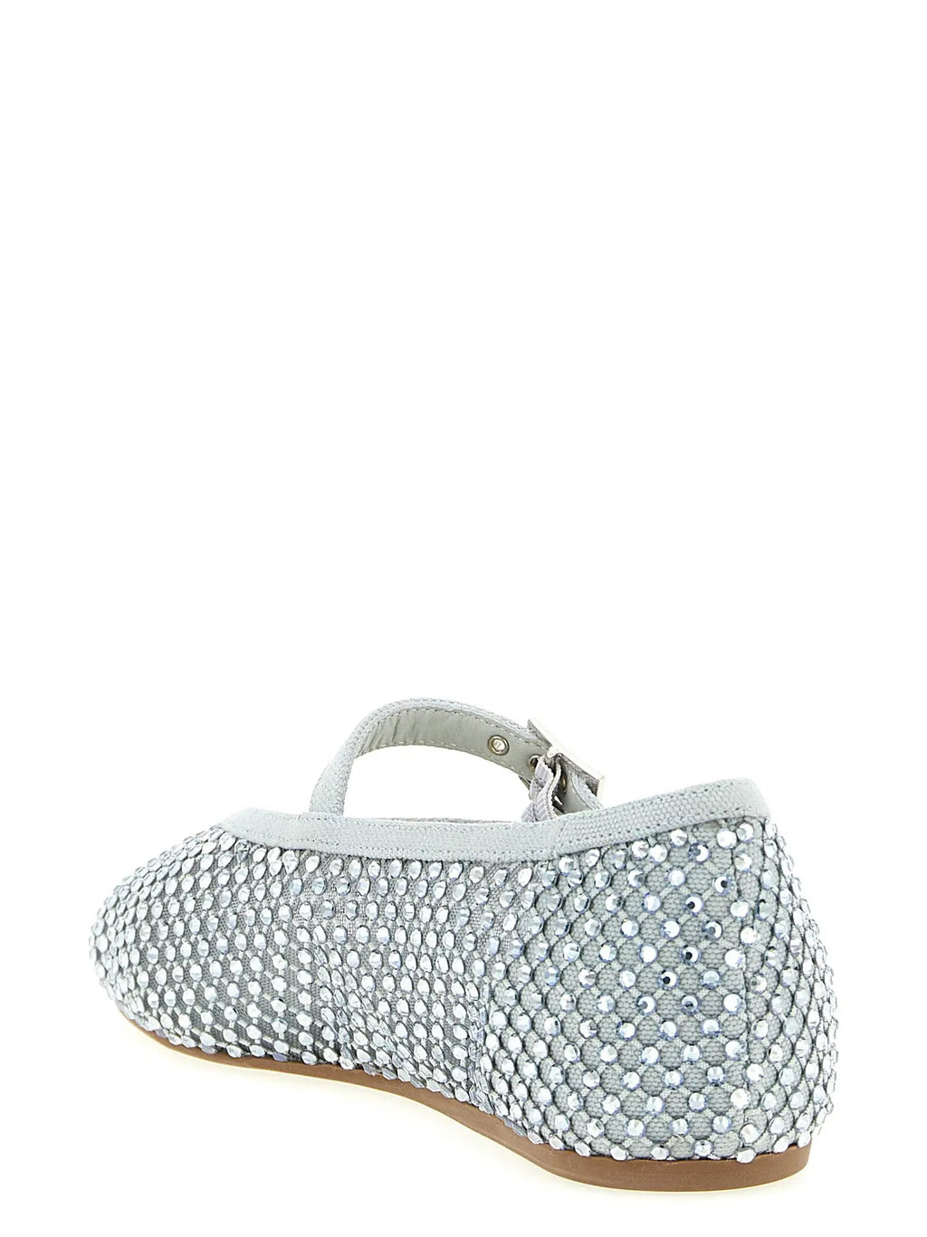 LE SILLA Silver Polyamide Ballet Flats