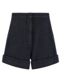 Max Mara Blue Cotton Bermuda Shorts