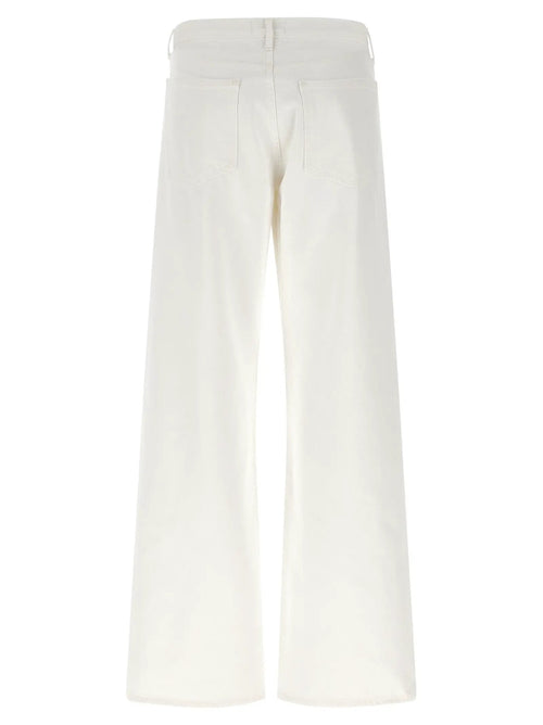 Jean en coton blanc doré