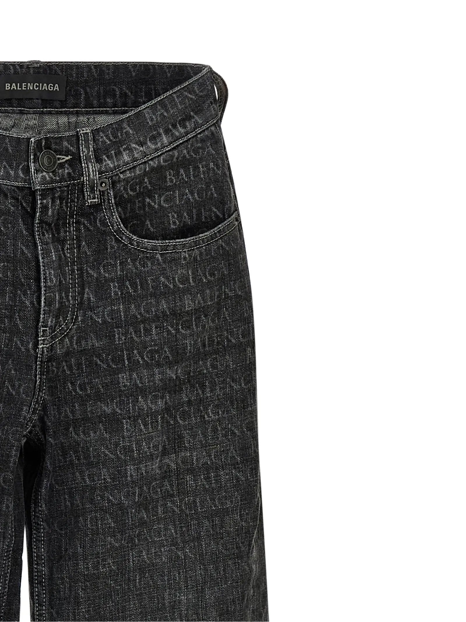 Balenciaga Black Cotton Flared Jeans