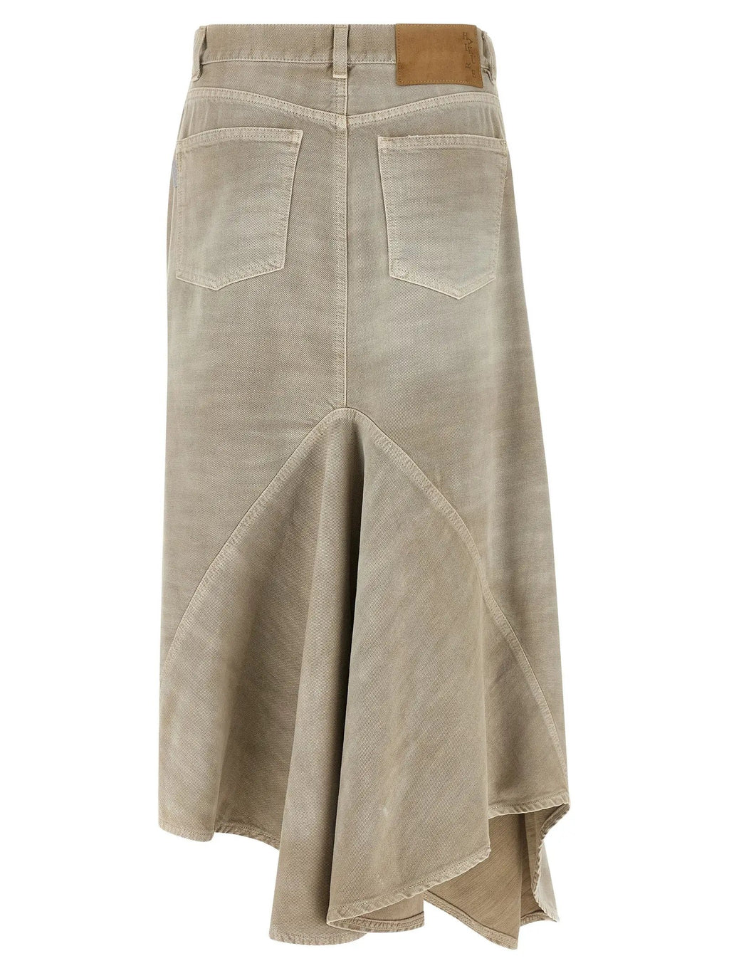 Haikure Gray Cotton Midi Skirt
