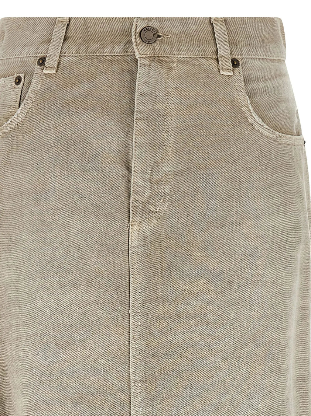 Haikure Gray Cotton Midi Skirt