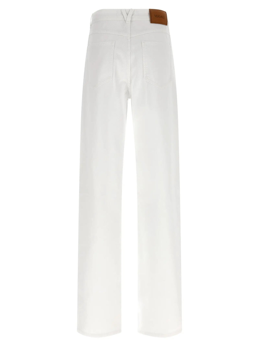 Versace White Cotton Straight-Leg Jeans