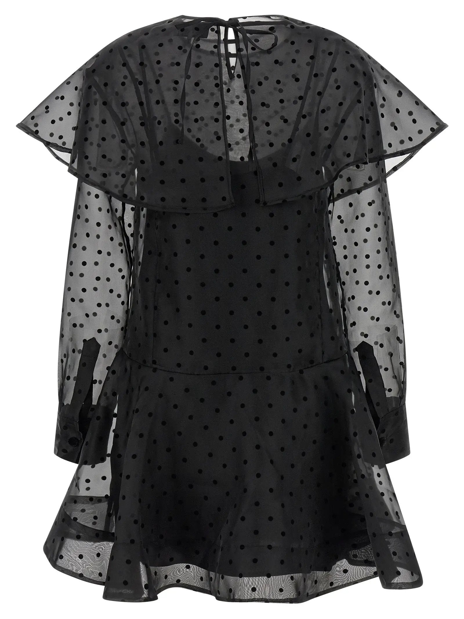 Ganni Black Recycled Polyester Short Dress