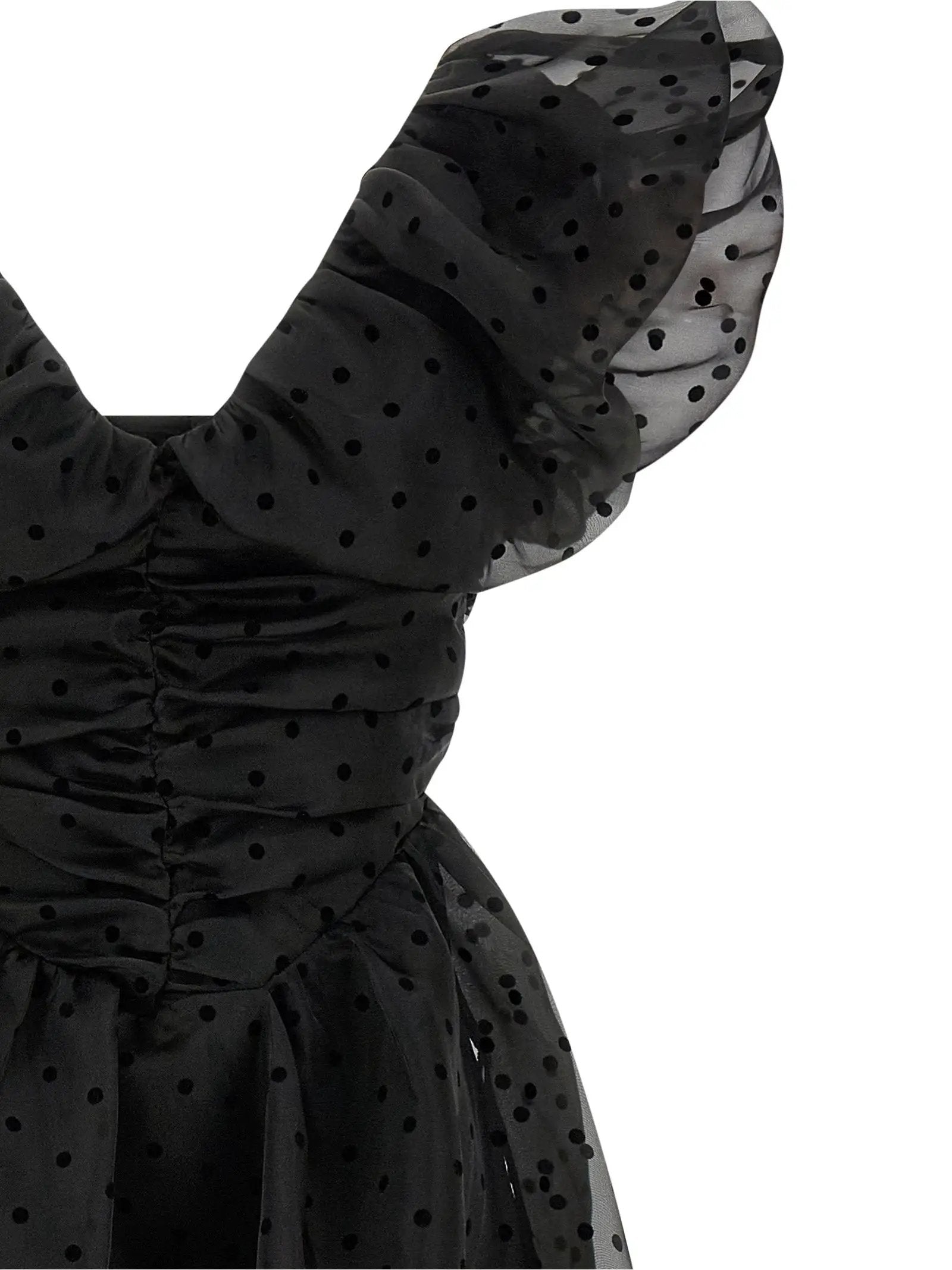 Ganni Black Recycled Polyester Midi Dress
