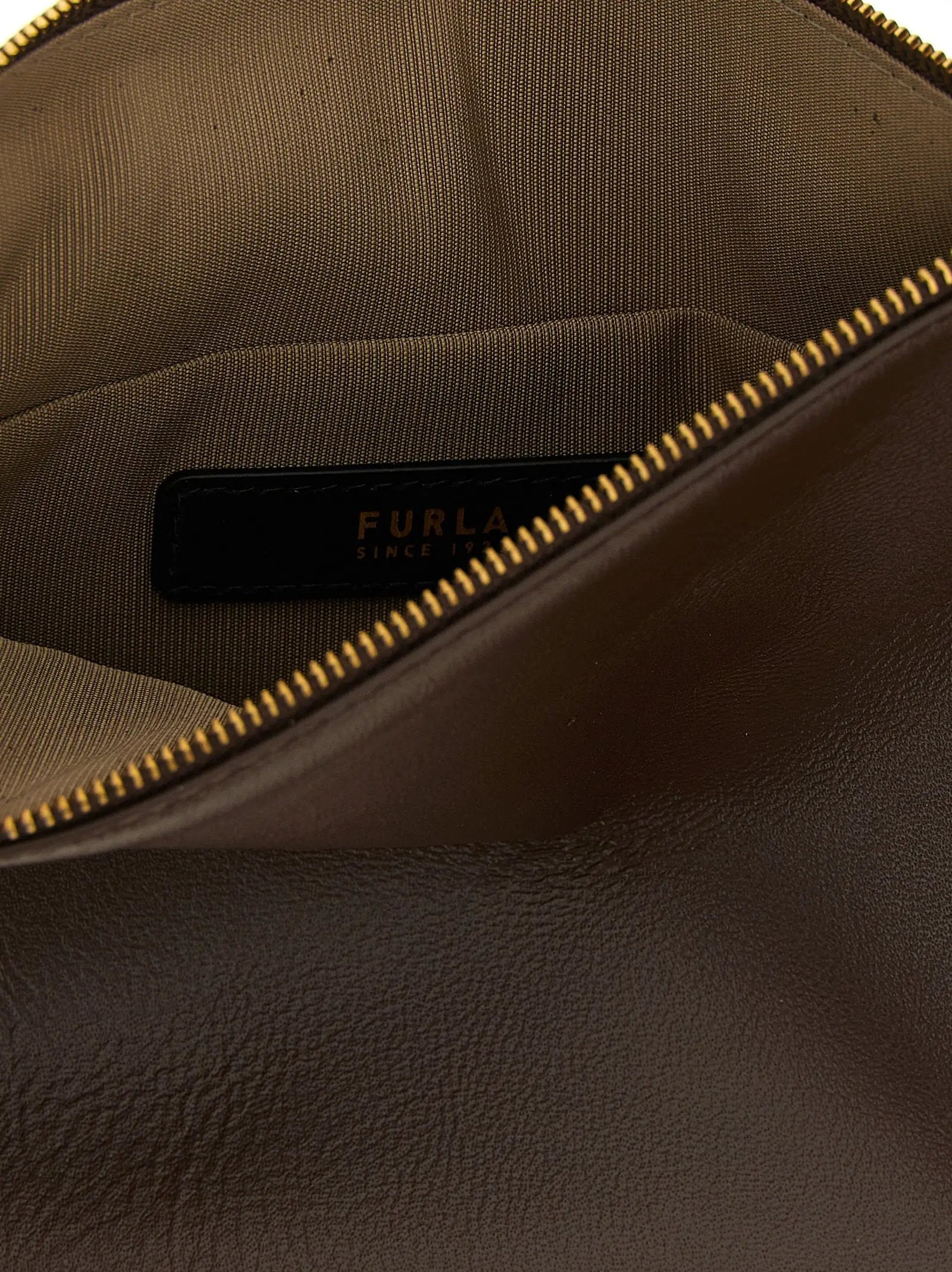 Furla Brown Lamb Leather Shoulder Bag