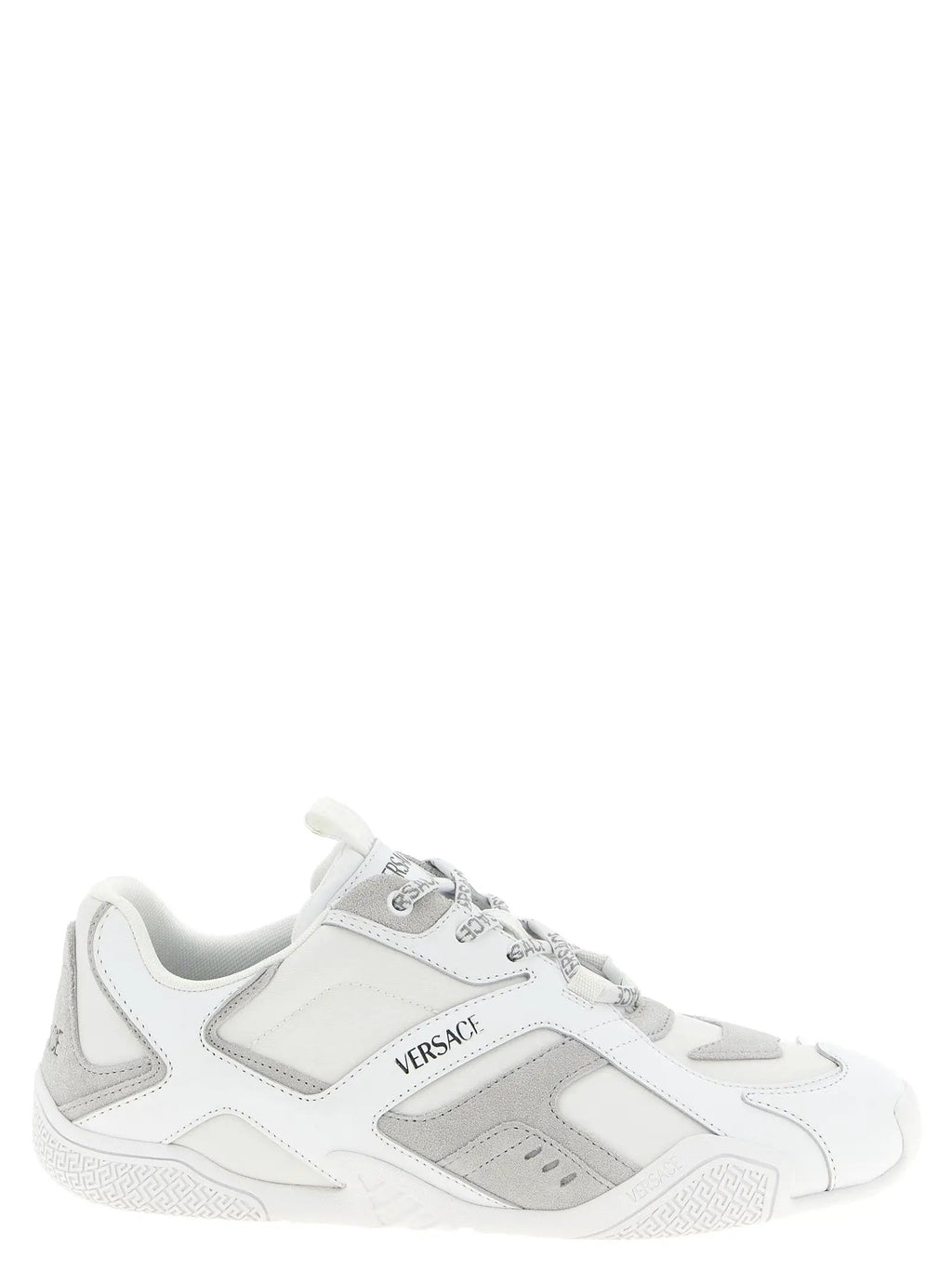 Baskets de sport Versace en cuir de veau blanc
