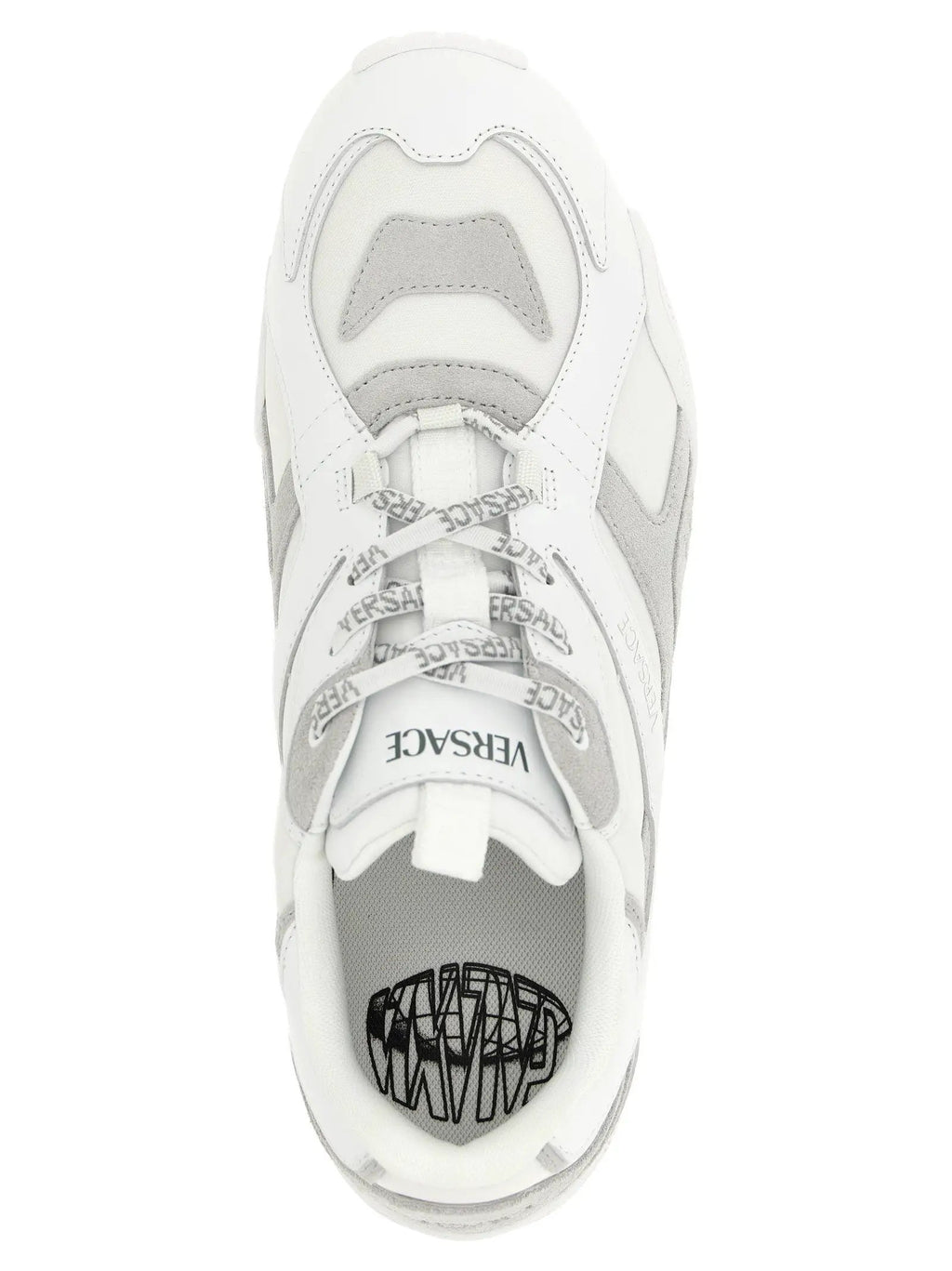 Baskets de sport Versace en cuir de veau blanc