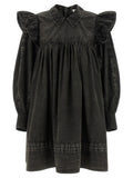 Ganni Black Organic Cotton Short Dress