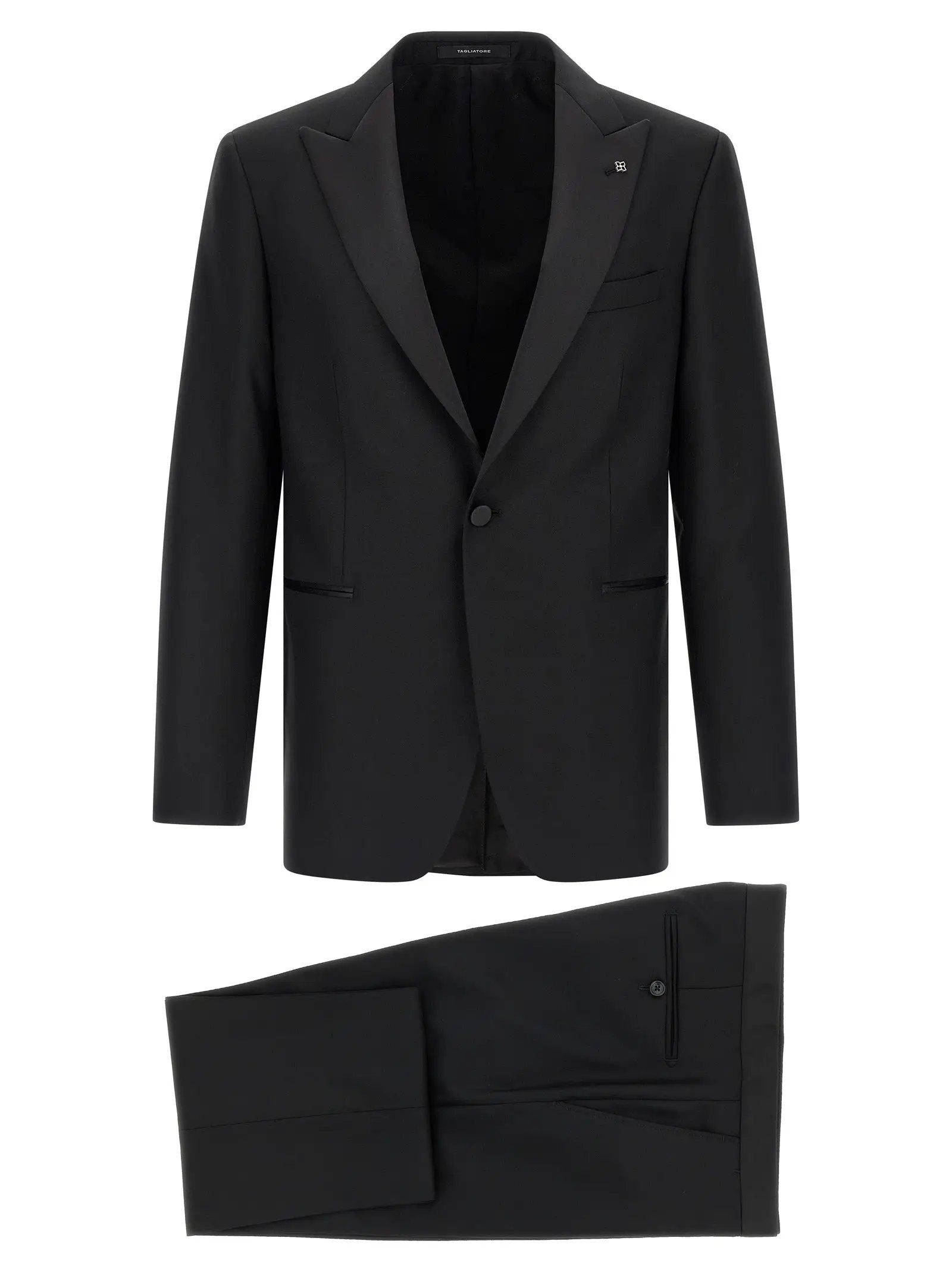 Tagliatore Black Virgin Wool Two-Piece Suit