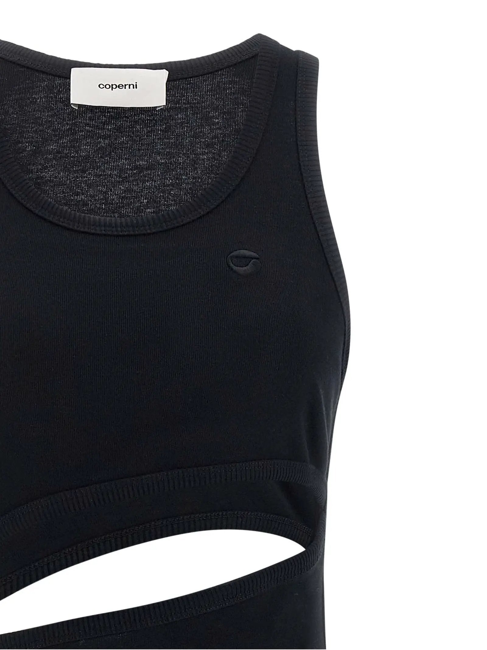 Coperni Black Organic Cotton Short Dress