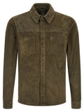 GIORGIO BRATO Bicolor Suede Leather Blouse