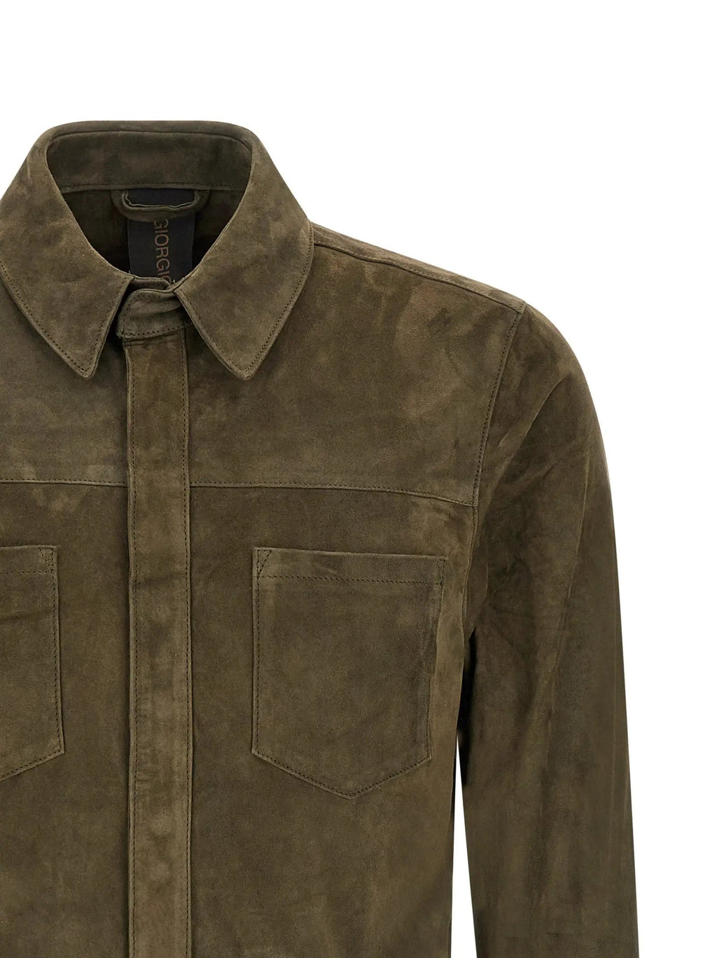 GIORGIO BRATO Bicolor Suede Leather Blouse
