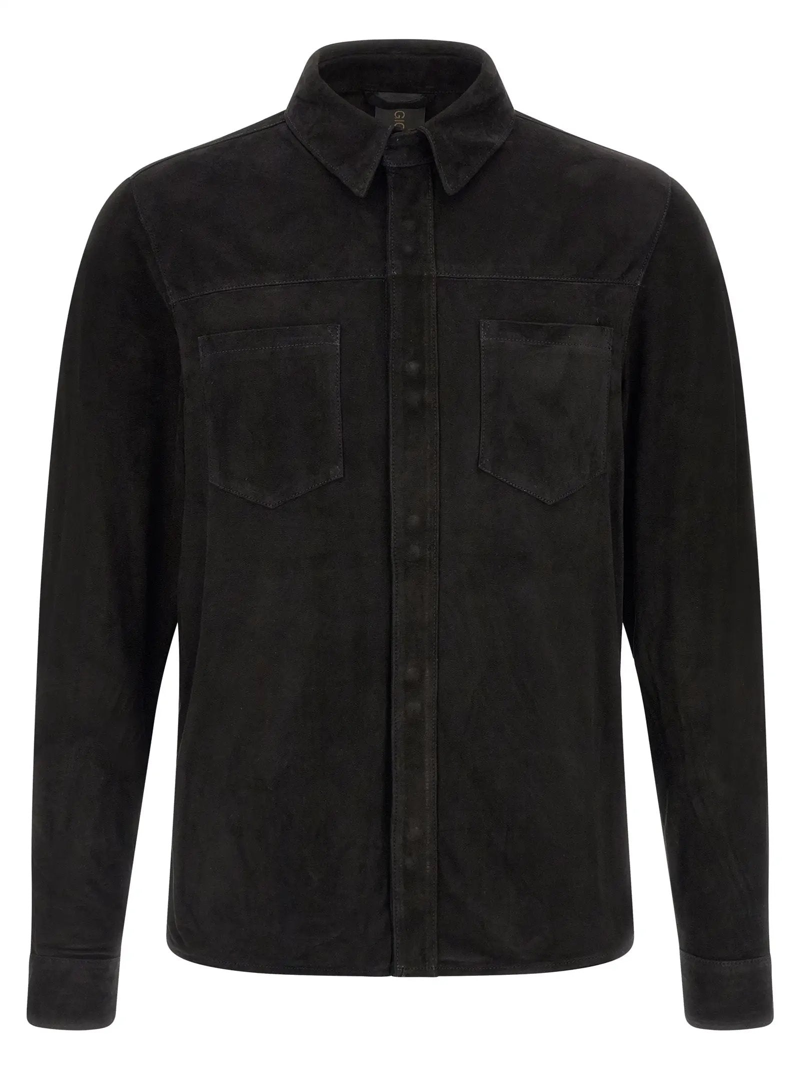 GIORGIO BRATO Black Suede Leather Blouse