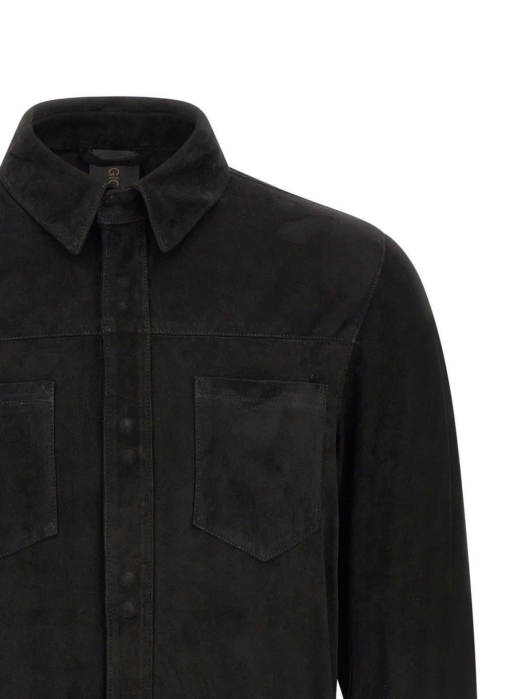 GIORGIO BRATO Black Suede Leather Blouse