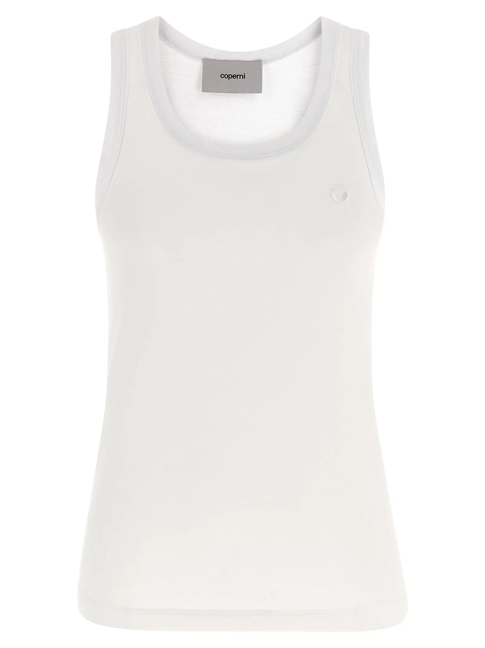 Coperni White Cotton Sleeveles T-Shirt