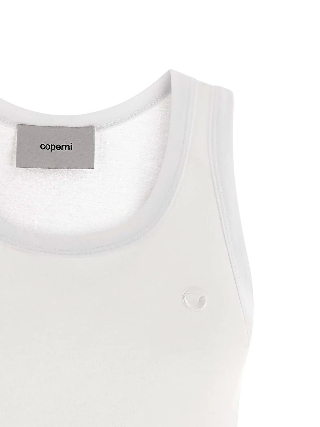 Coperni White Cotton Sleeveles T-Shirt