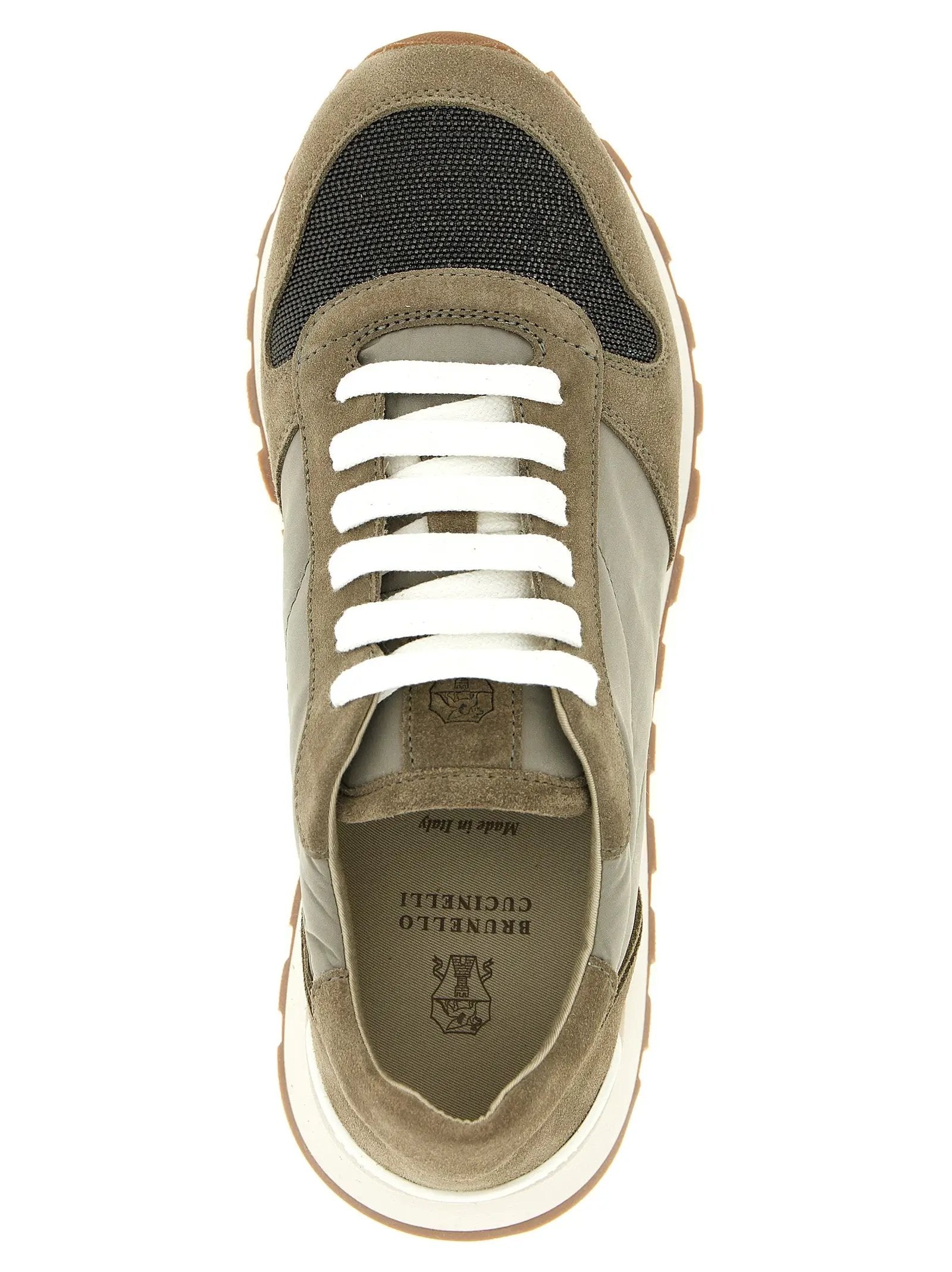 Brunello Cucinelli Bicolor Polyester Athletic Sneakers