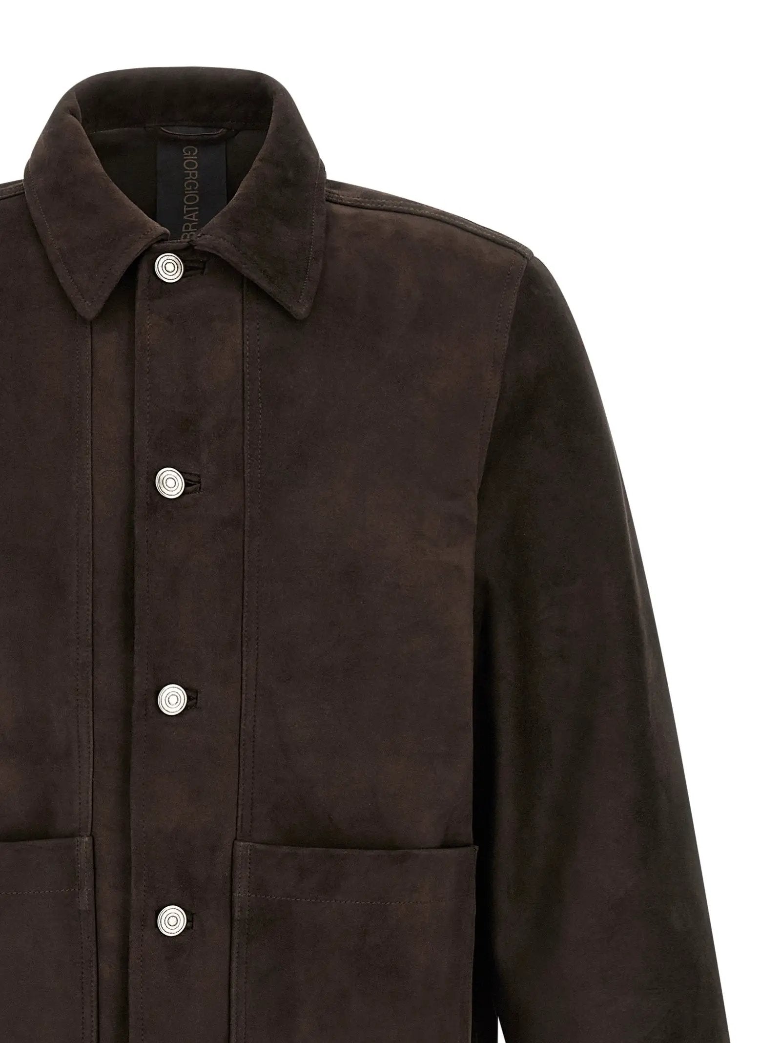 GIORGIO BRATO Brown Suede Leather Leather Jacket