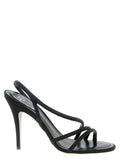 RENE CAOVILLA Black Viscose Stiletto Heel Sandals