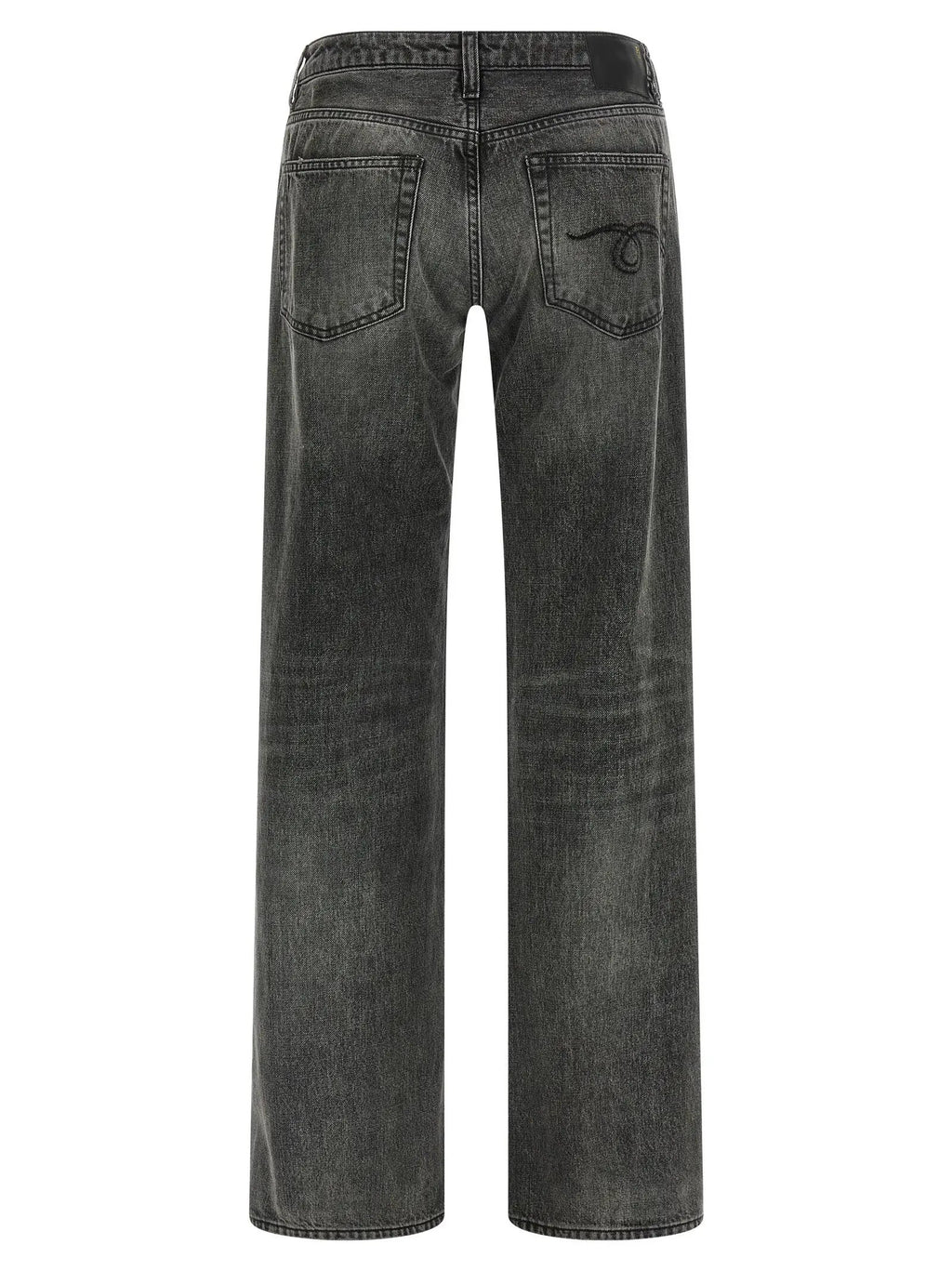 R13 Gray Cotton Straight-Leg Jeans