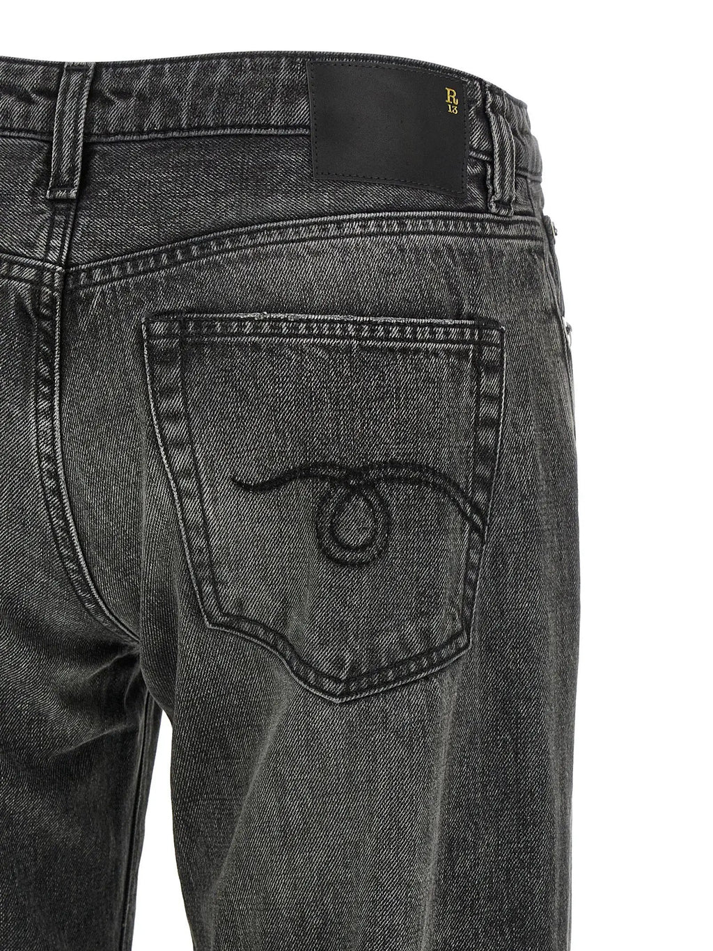 R13 Gray Cotton Straight-Leg Jeans