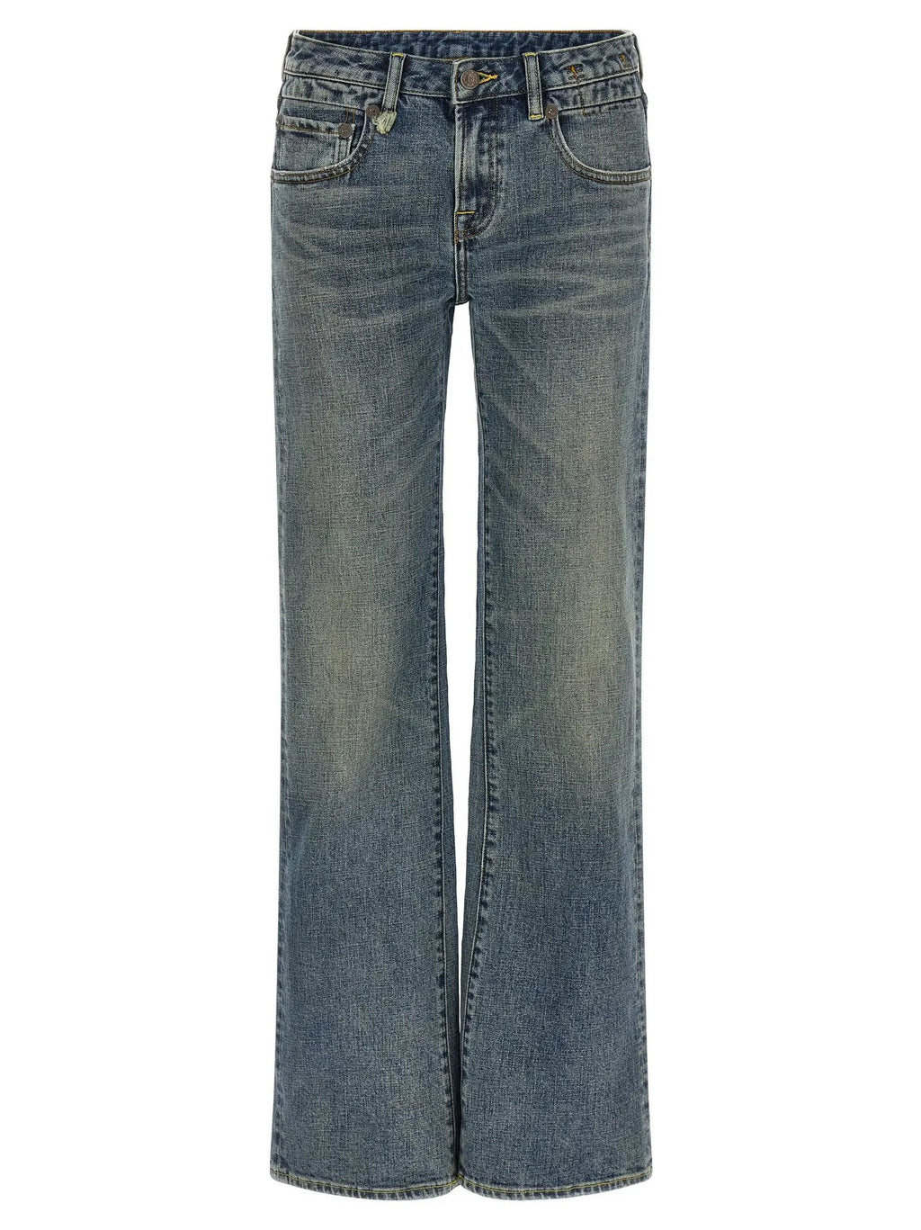 R13 Blue Cotton Flared Jeans