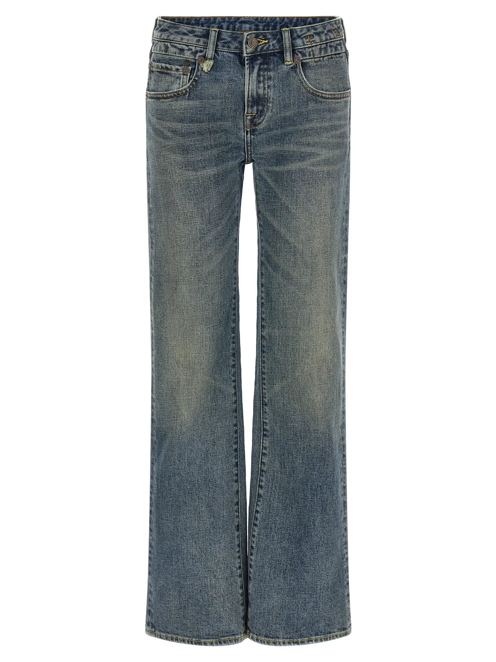 R13 Blue Cotton Flared Jeans