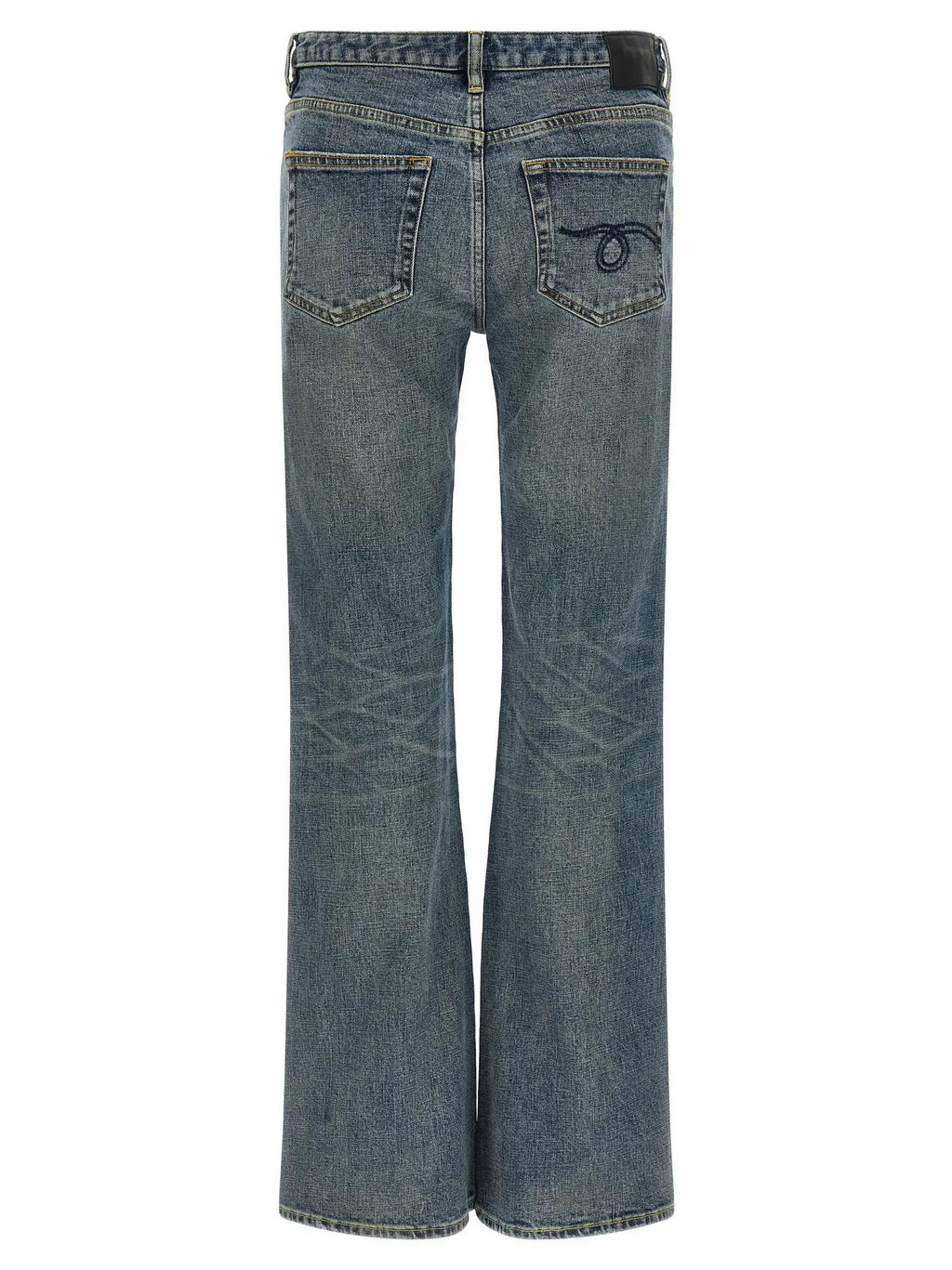 R13 Blue Cotton Flared Jeans