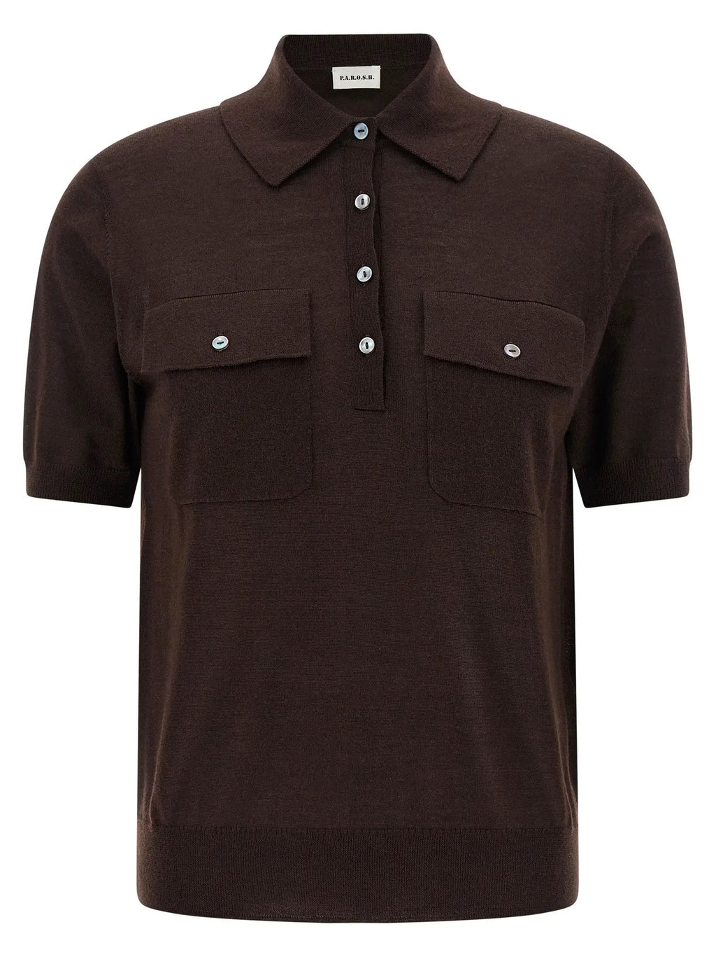 P.A.R.O.S.H. Brown Wool Polo Shirt