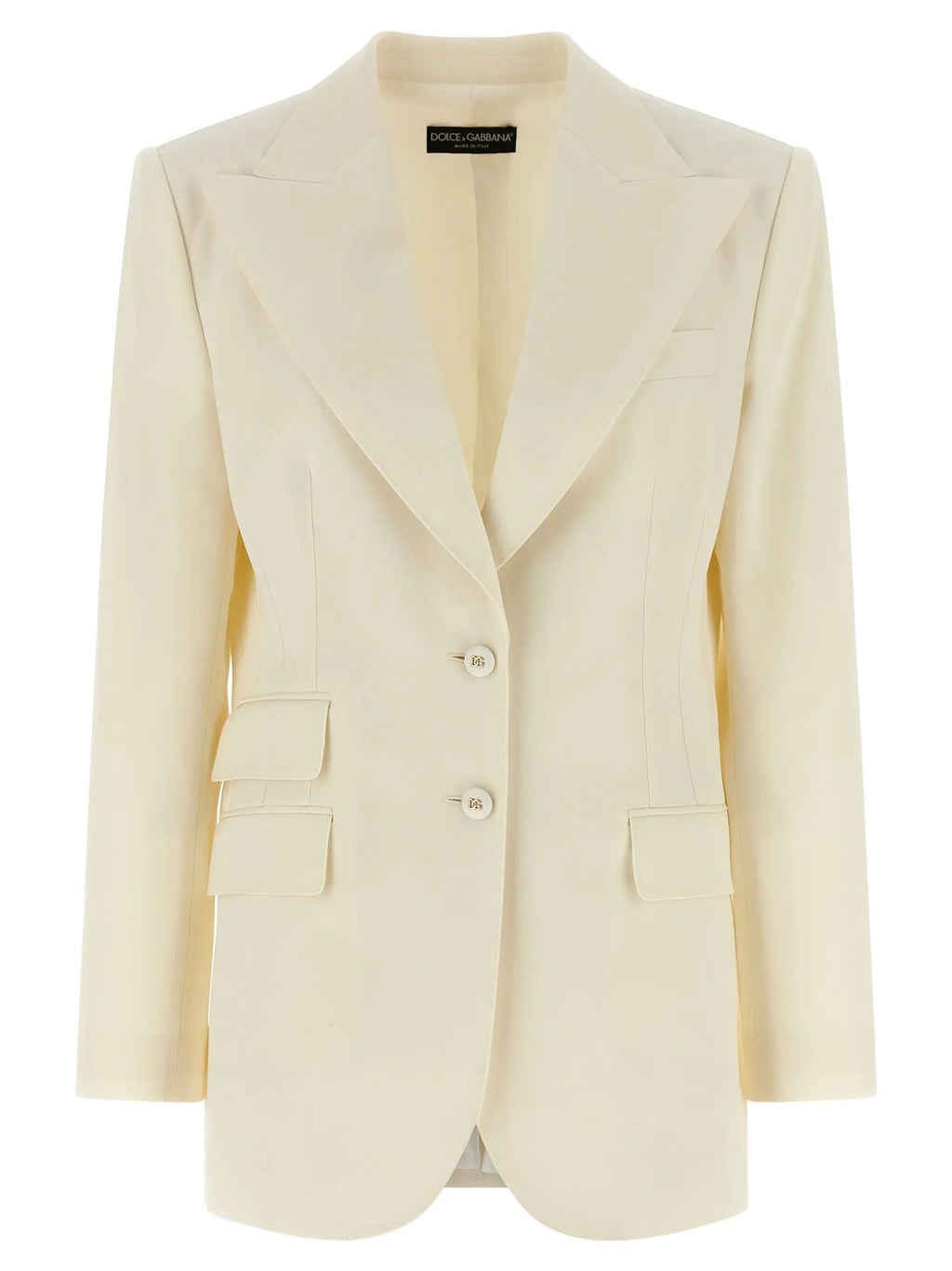 Dolce & Gabbana White Virgin Wool Blazer